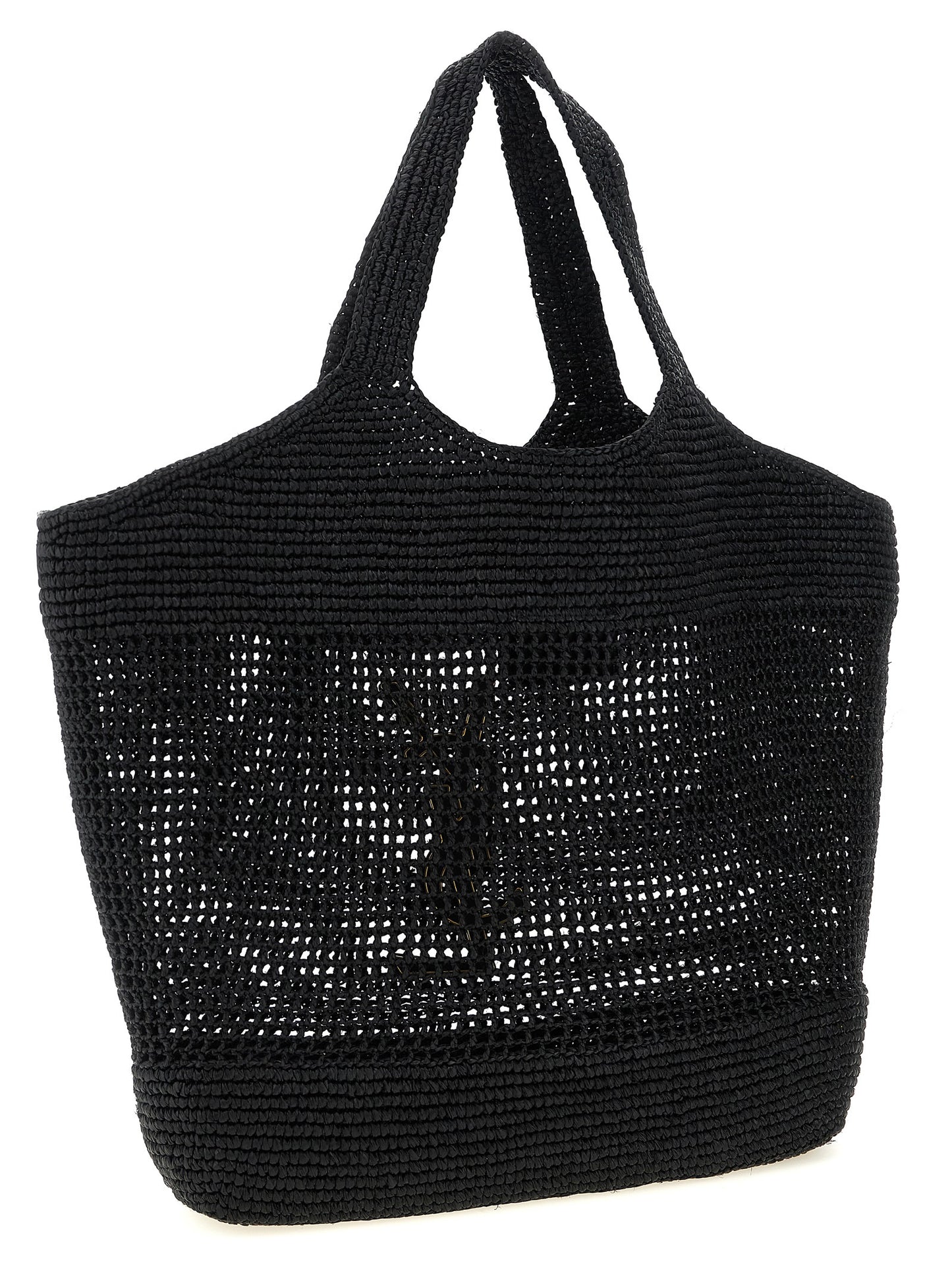 Black Raffia Tote Bag