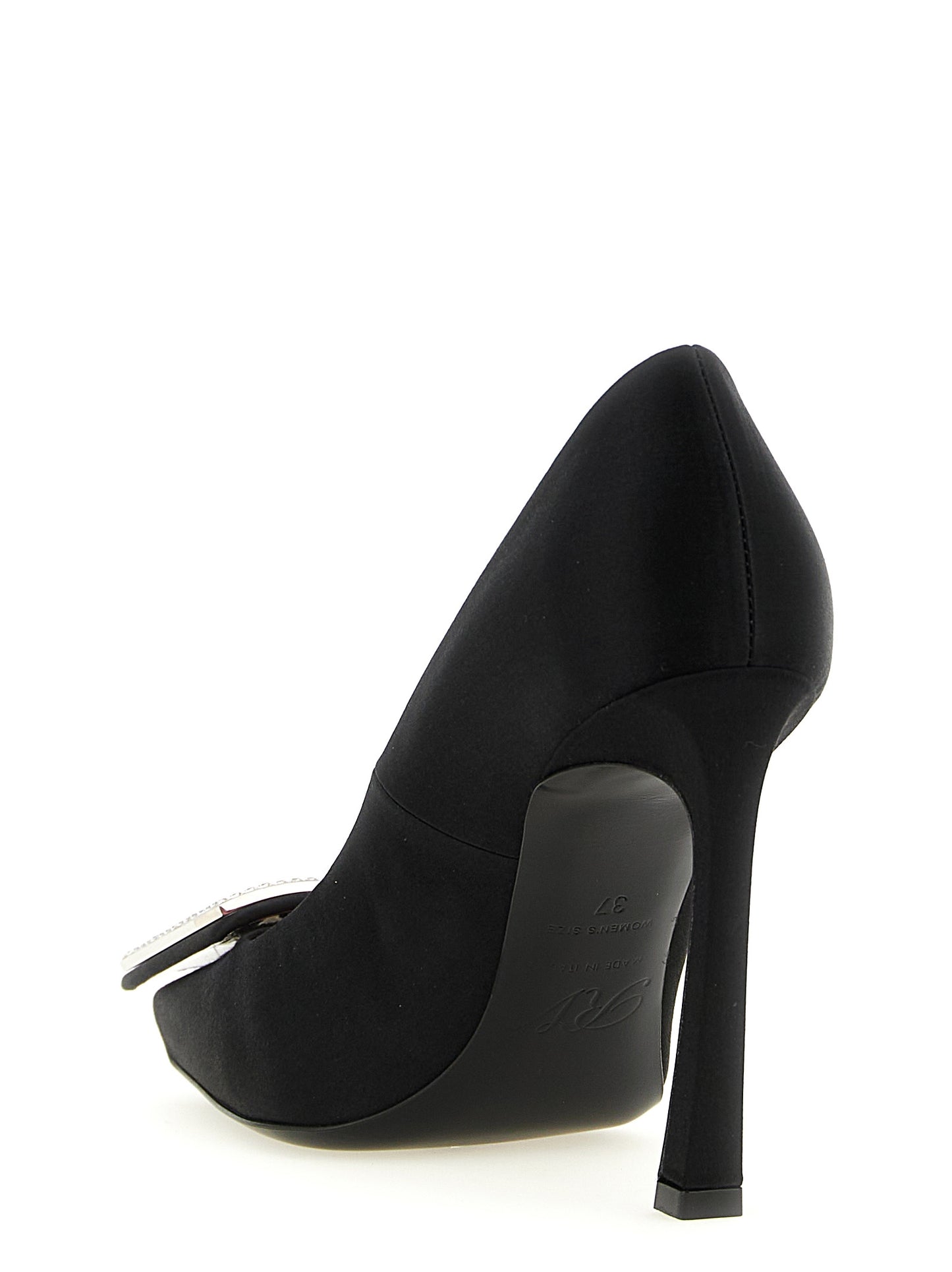 Black Viscose High Heel Pumps