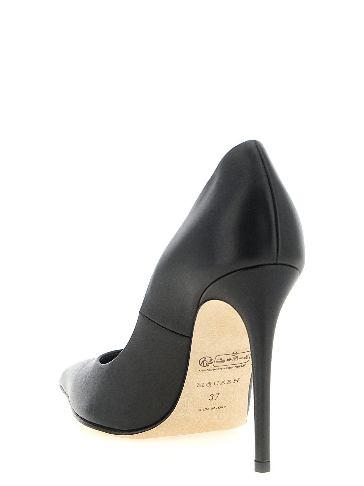 Black Calfskin High Heel Pumps