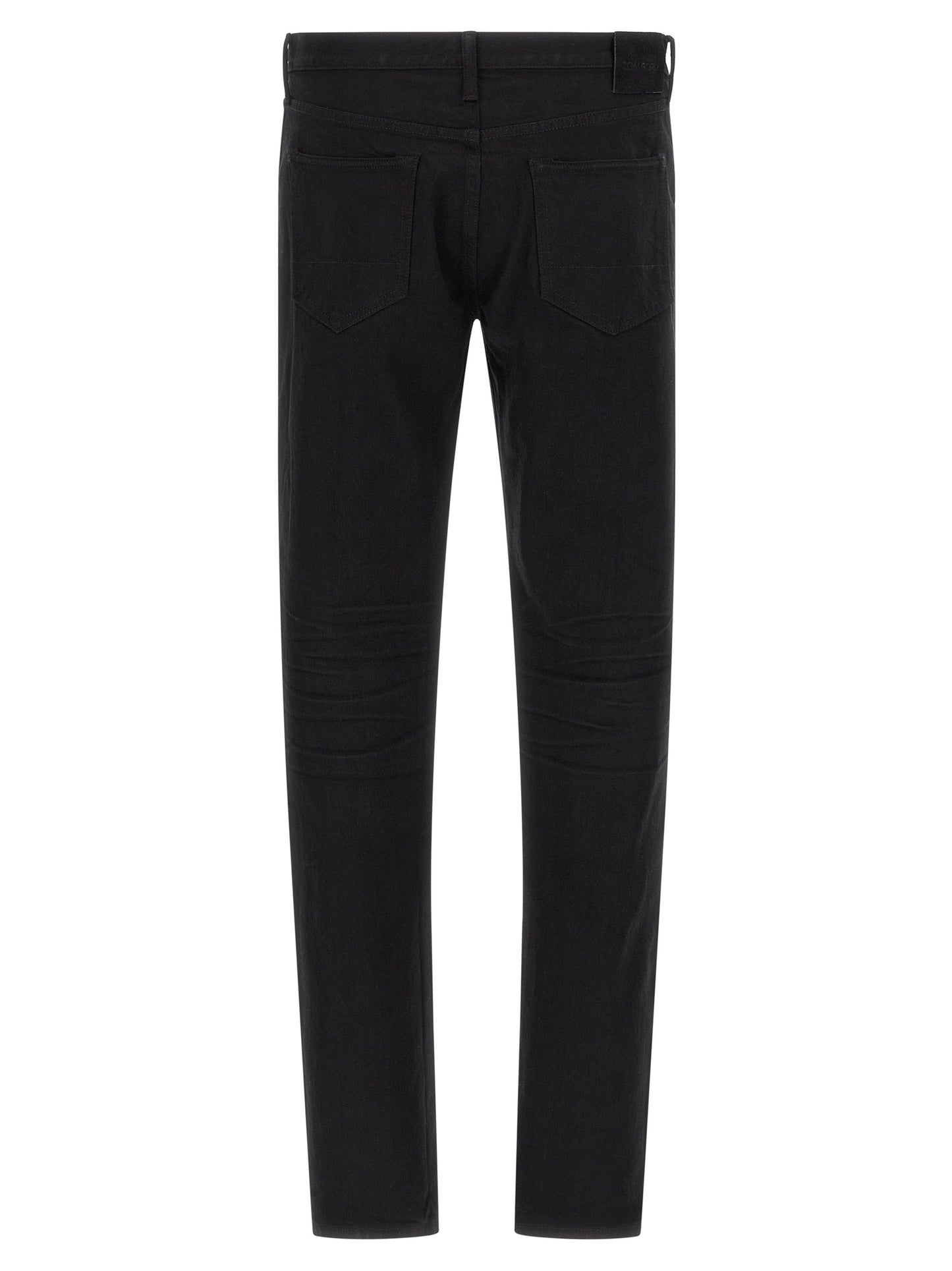 Black Cotton Straight-Leg Jeans