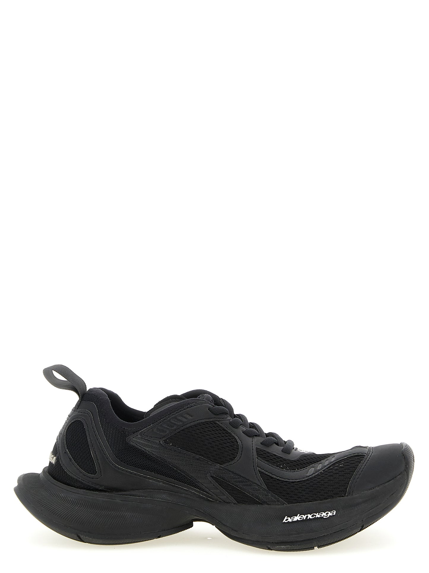 Black Polyester Athletic Sneakers
