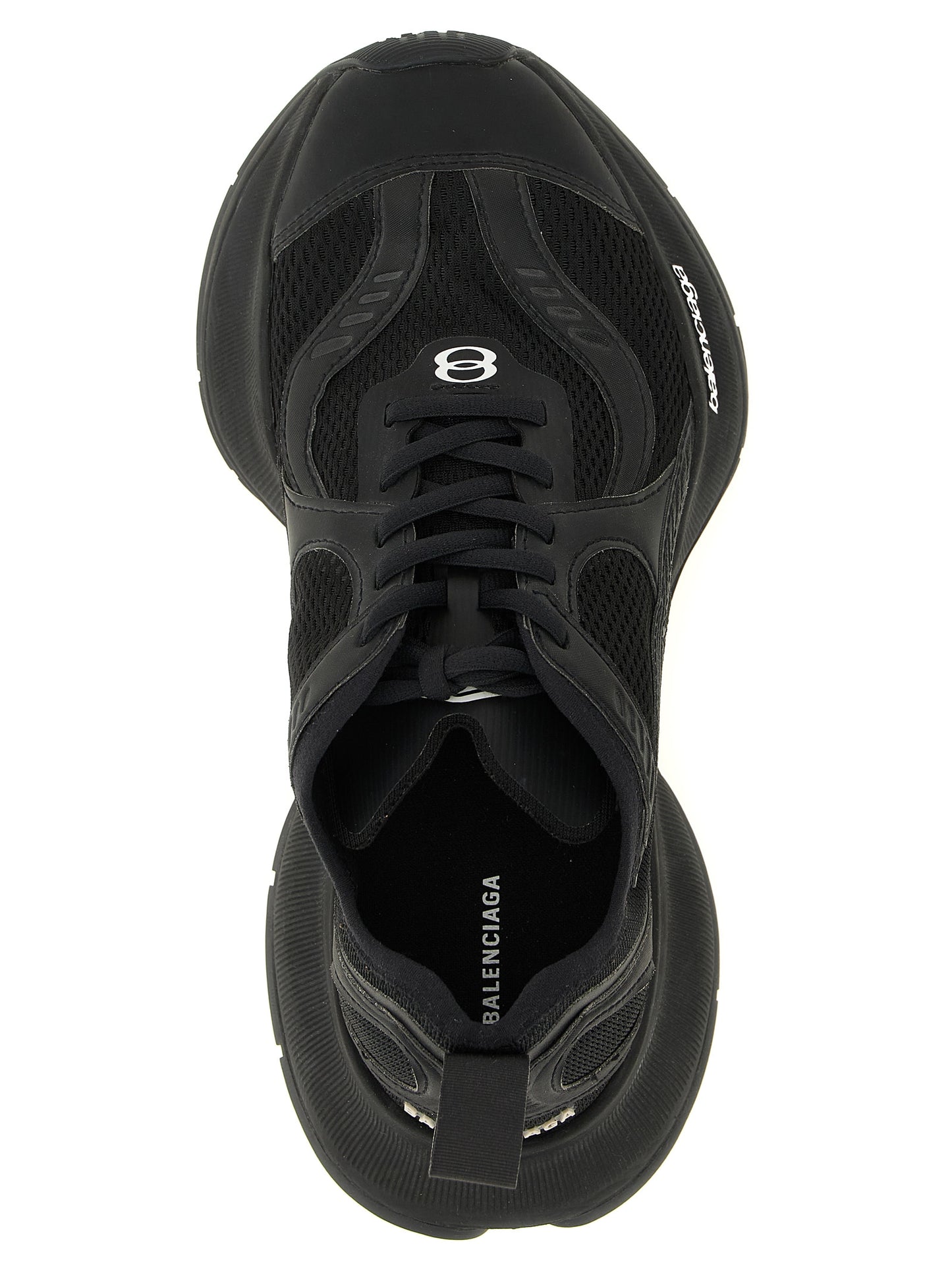 Black Polyester Athletic Sneakers
