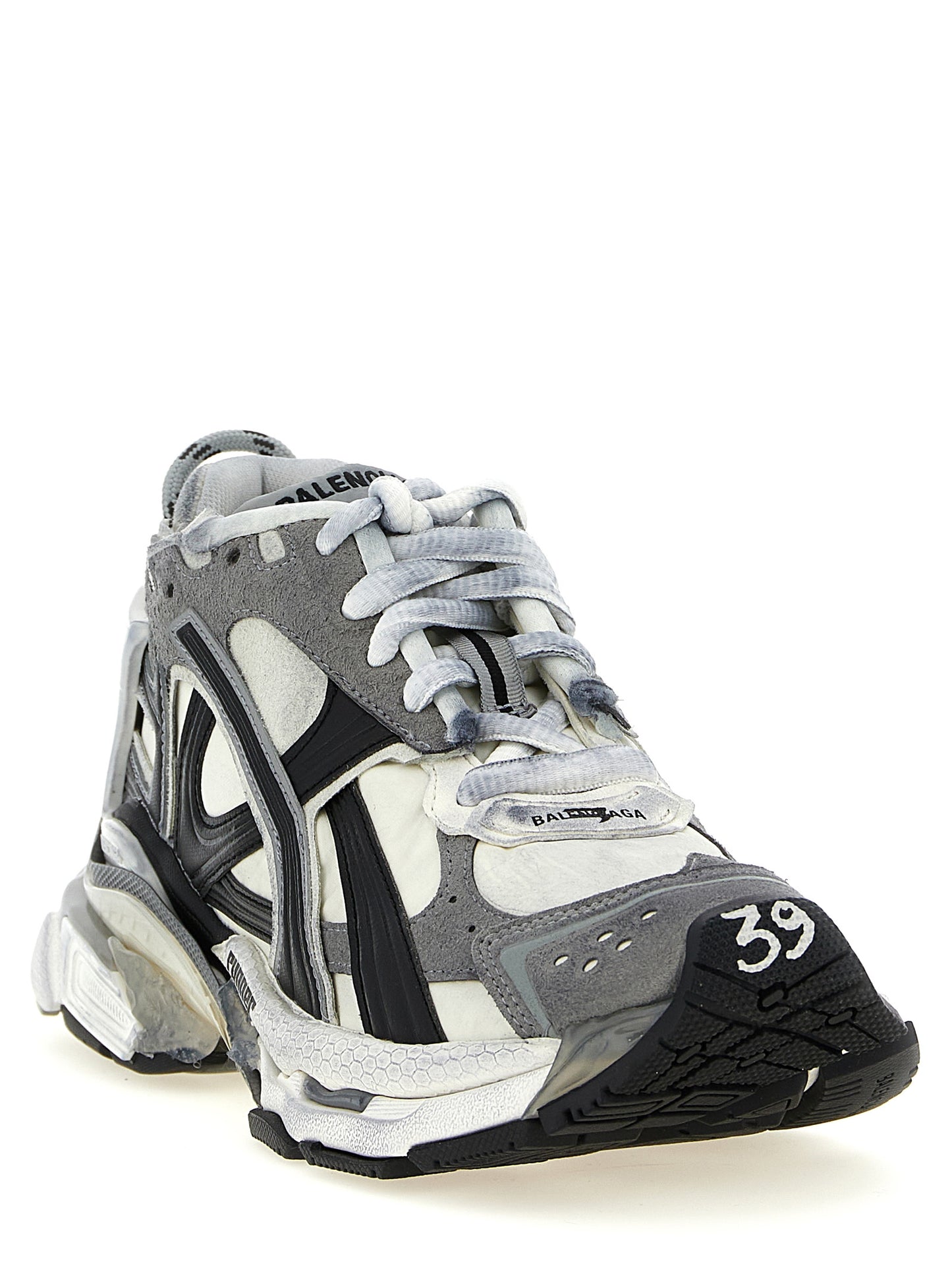 Gray Polyethylene Athletic Sneakers
