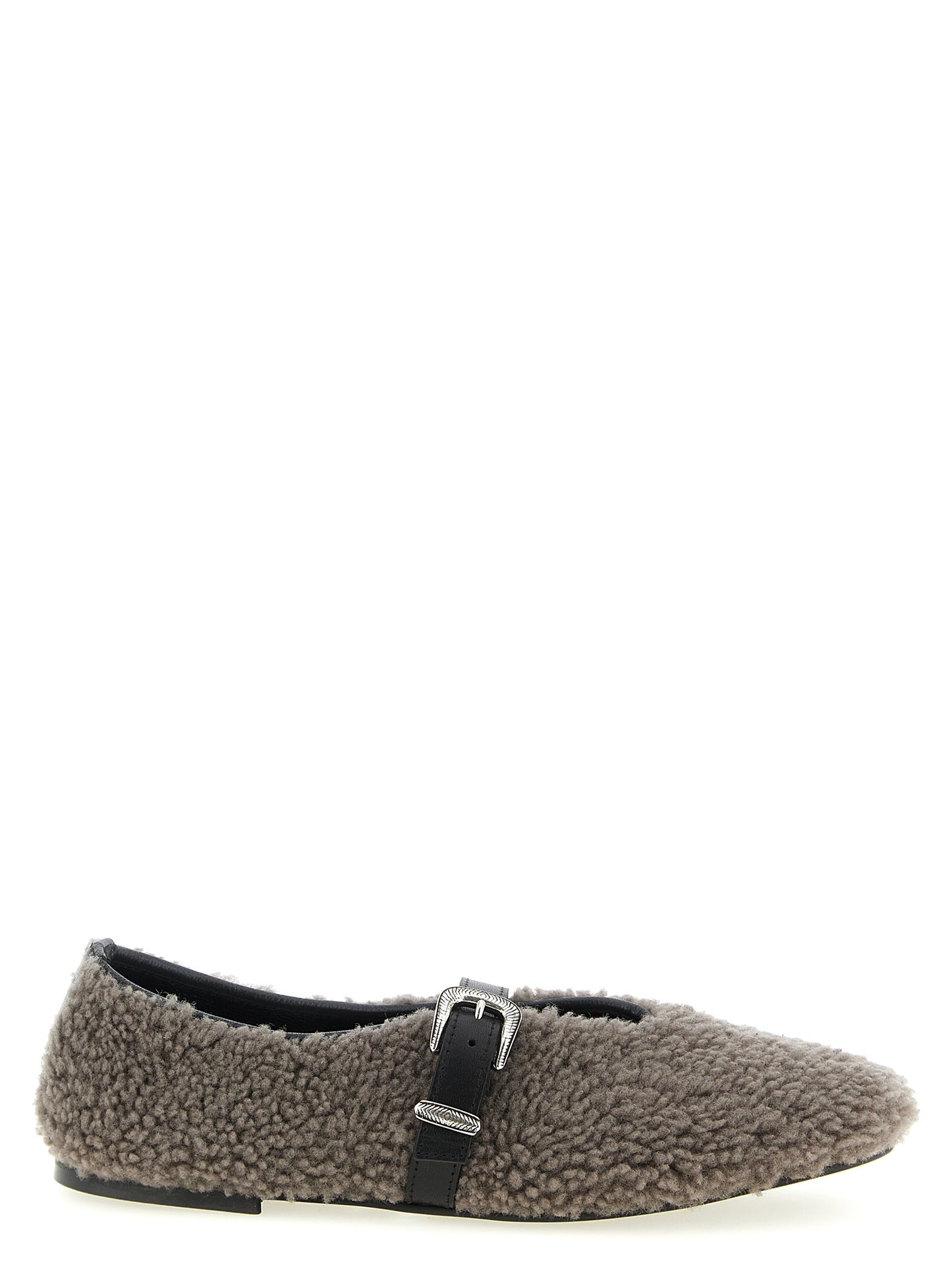 Gray Calfskin Ballet Flats