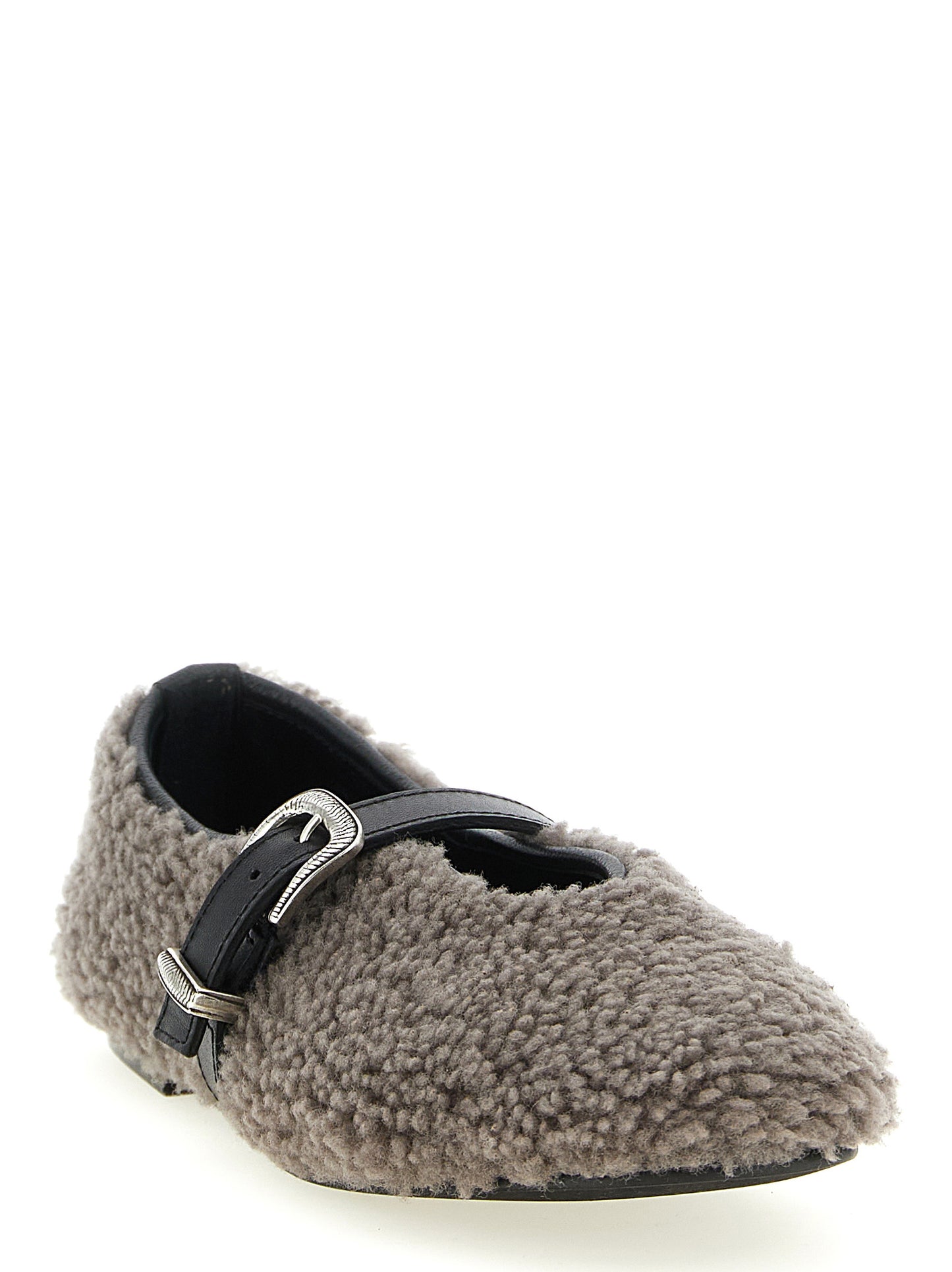 Gray Calfskin Ballet Flats