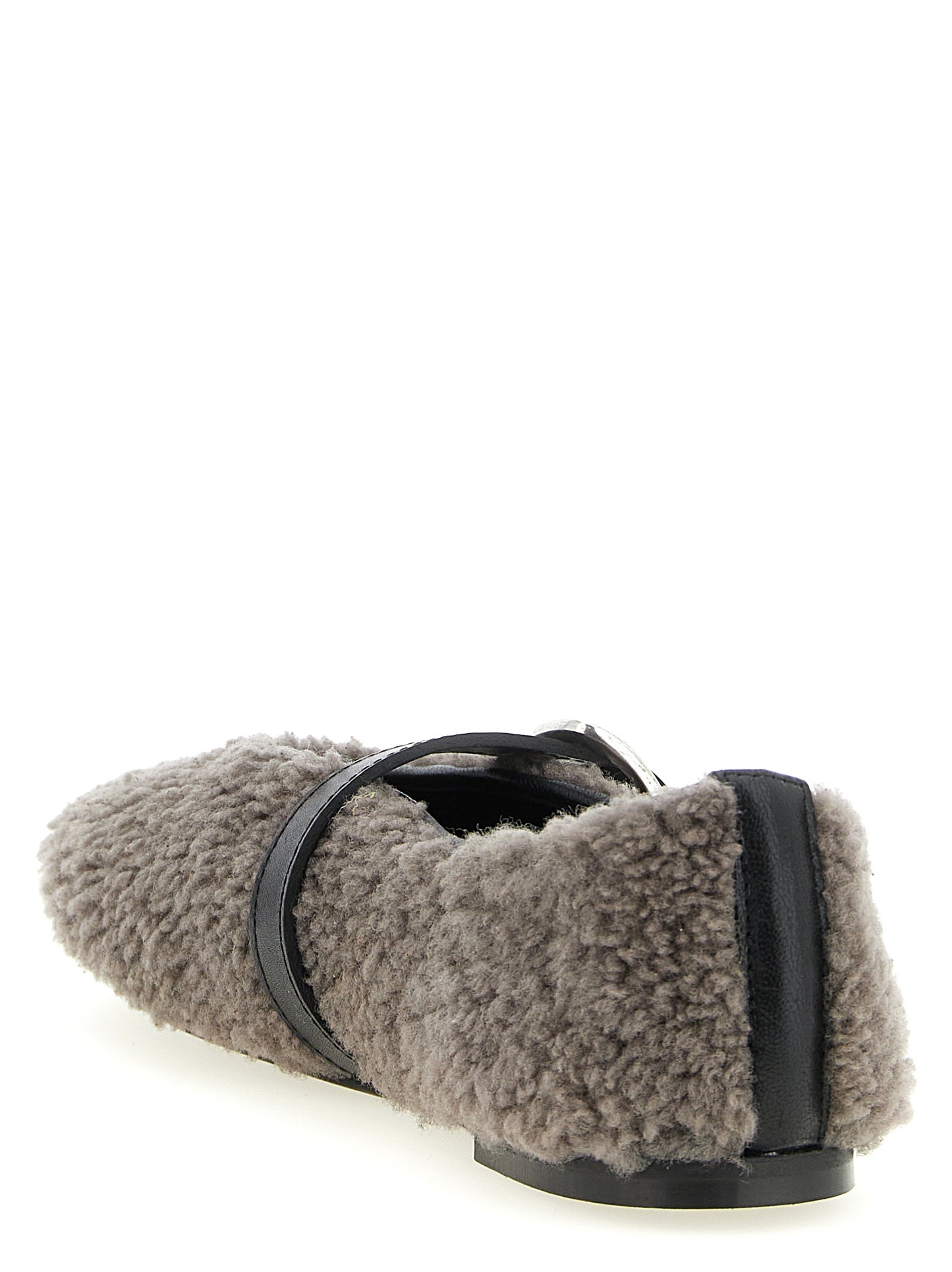 Gray Calfskin Ballet Flats