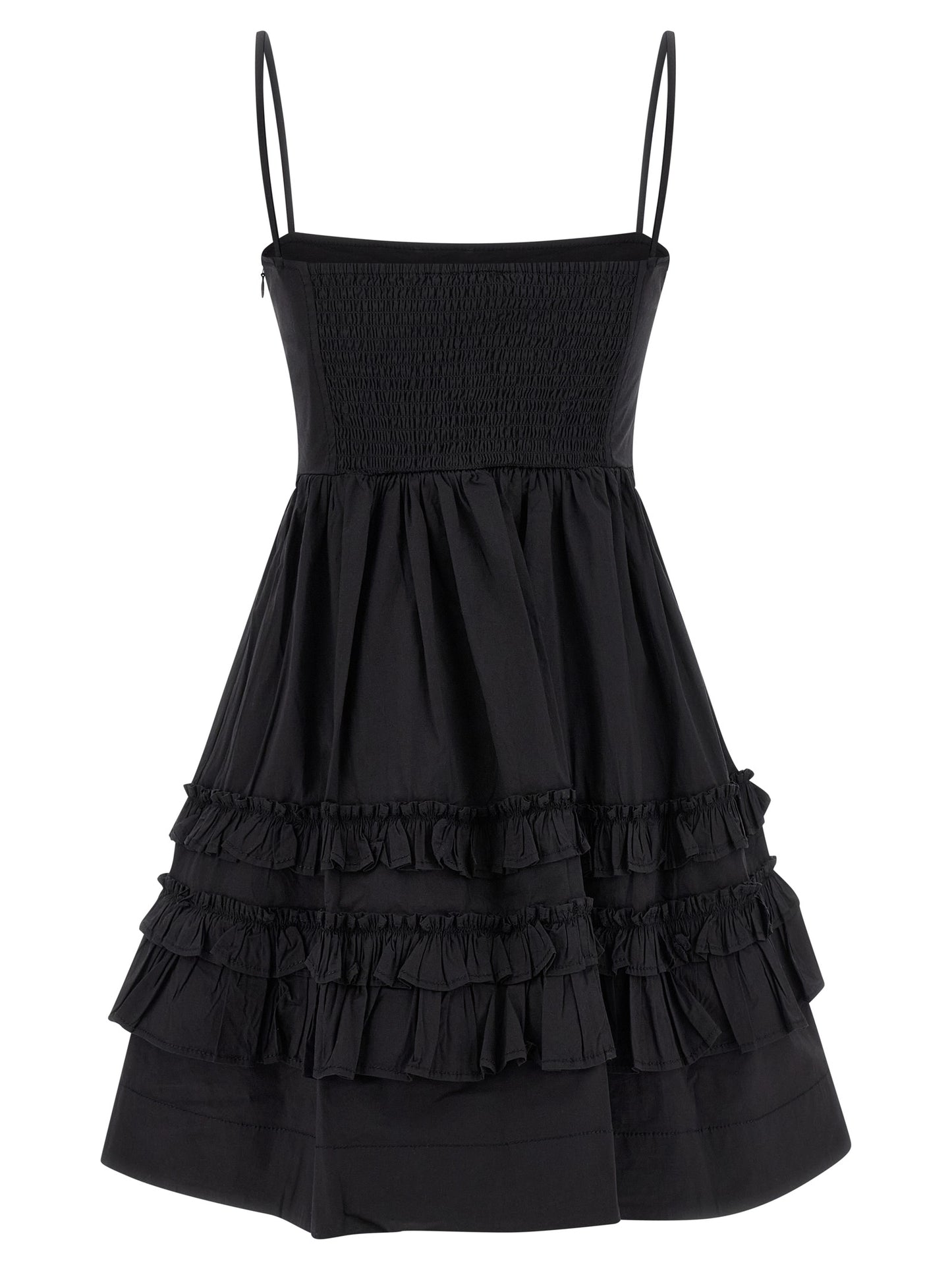 Black Cotton Short Dress