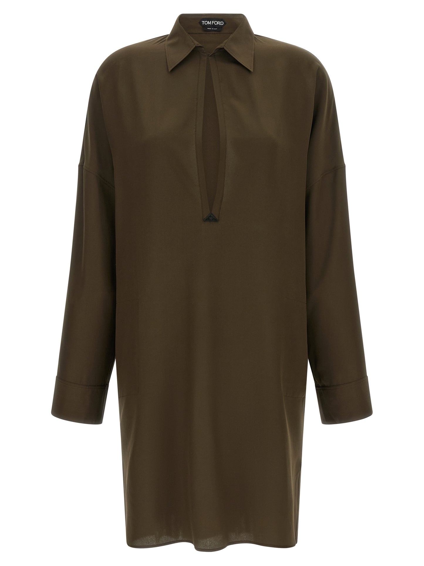 Bicolor Silk Midi Dress