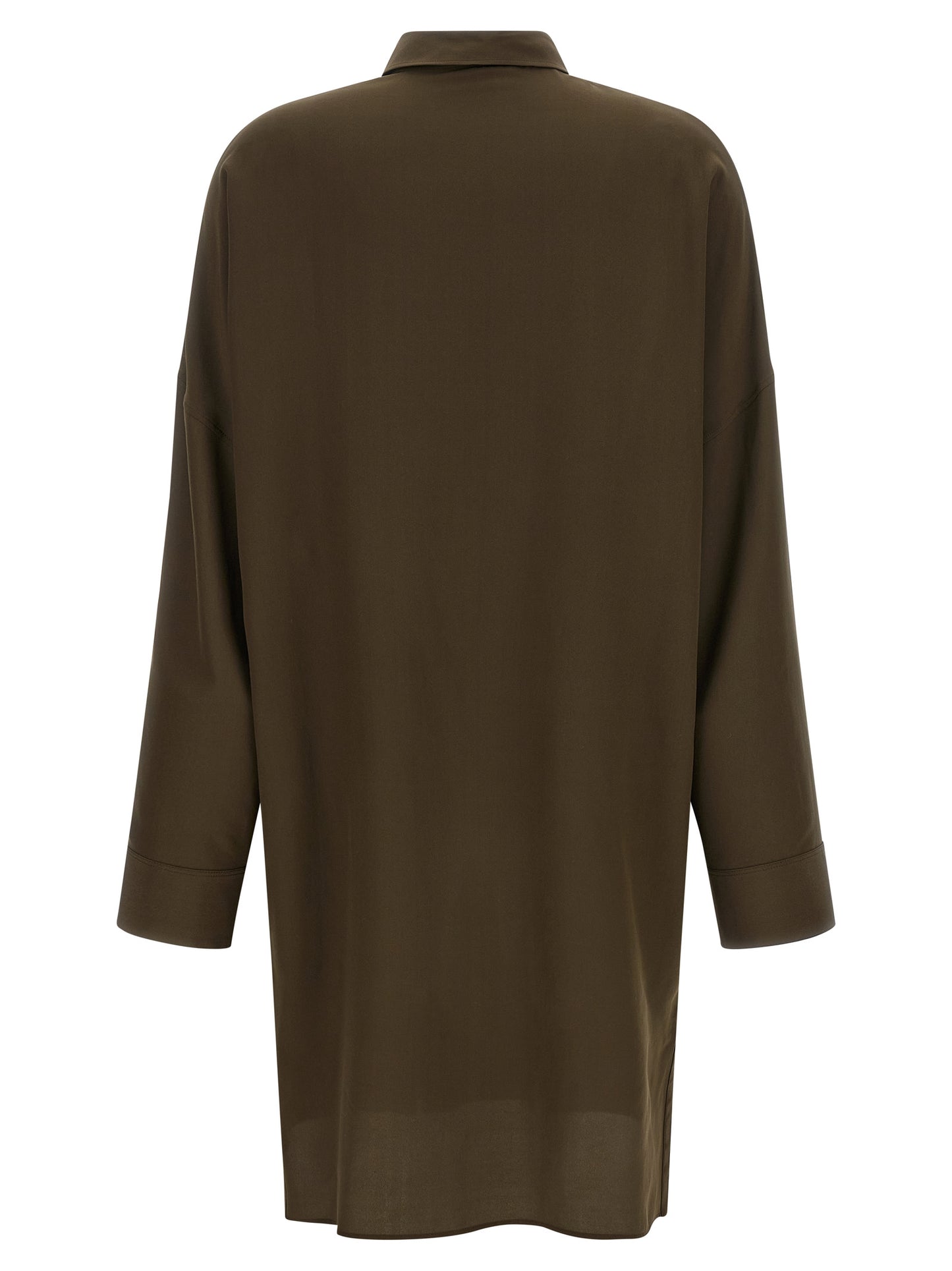 Bicolor Silk Midi Dress