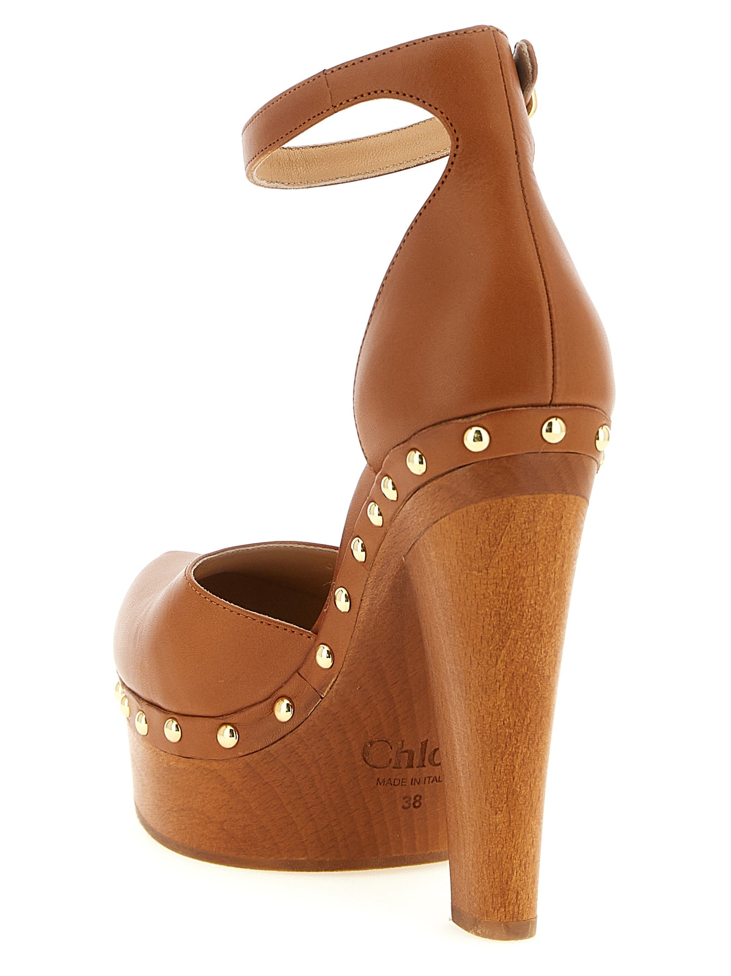 Brown Lamb Leather High Heel Pumps