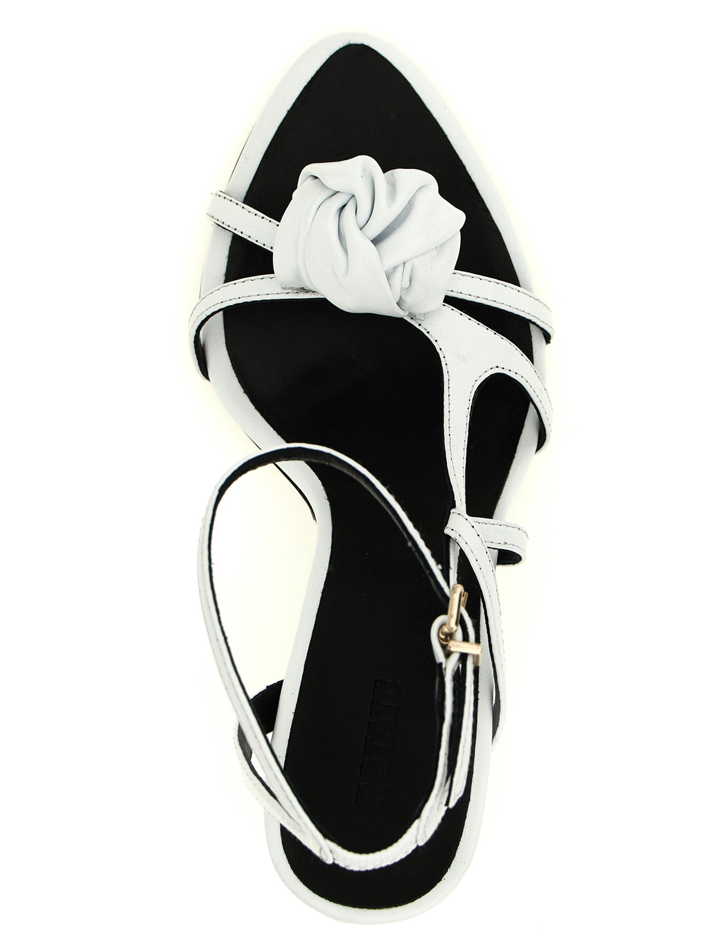 White Calfskin Stiletto Heel Sandals