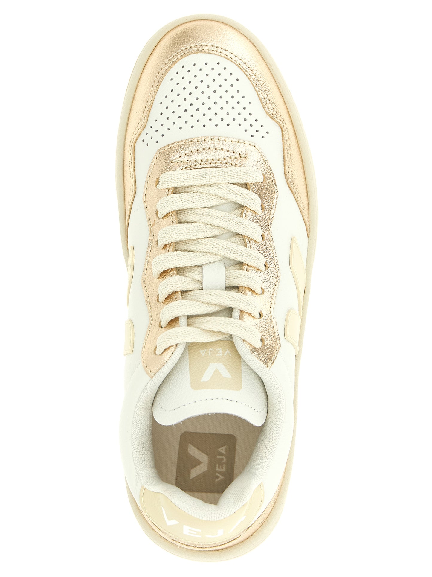 Gold Genuine Leather Low Top Sneakers