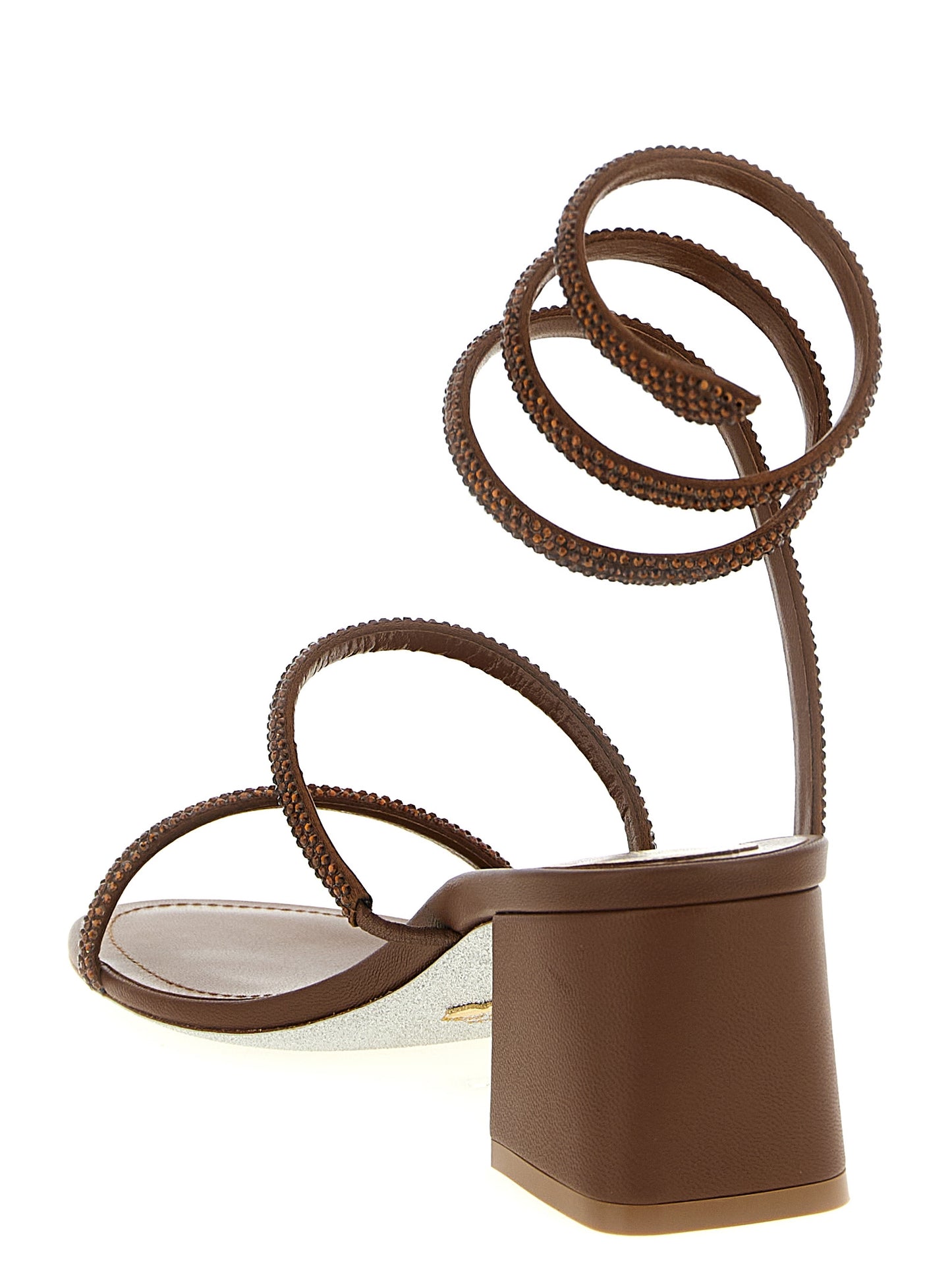 Brown Viscose Strap-On Sandals