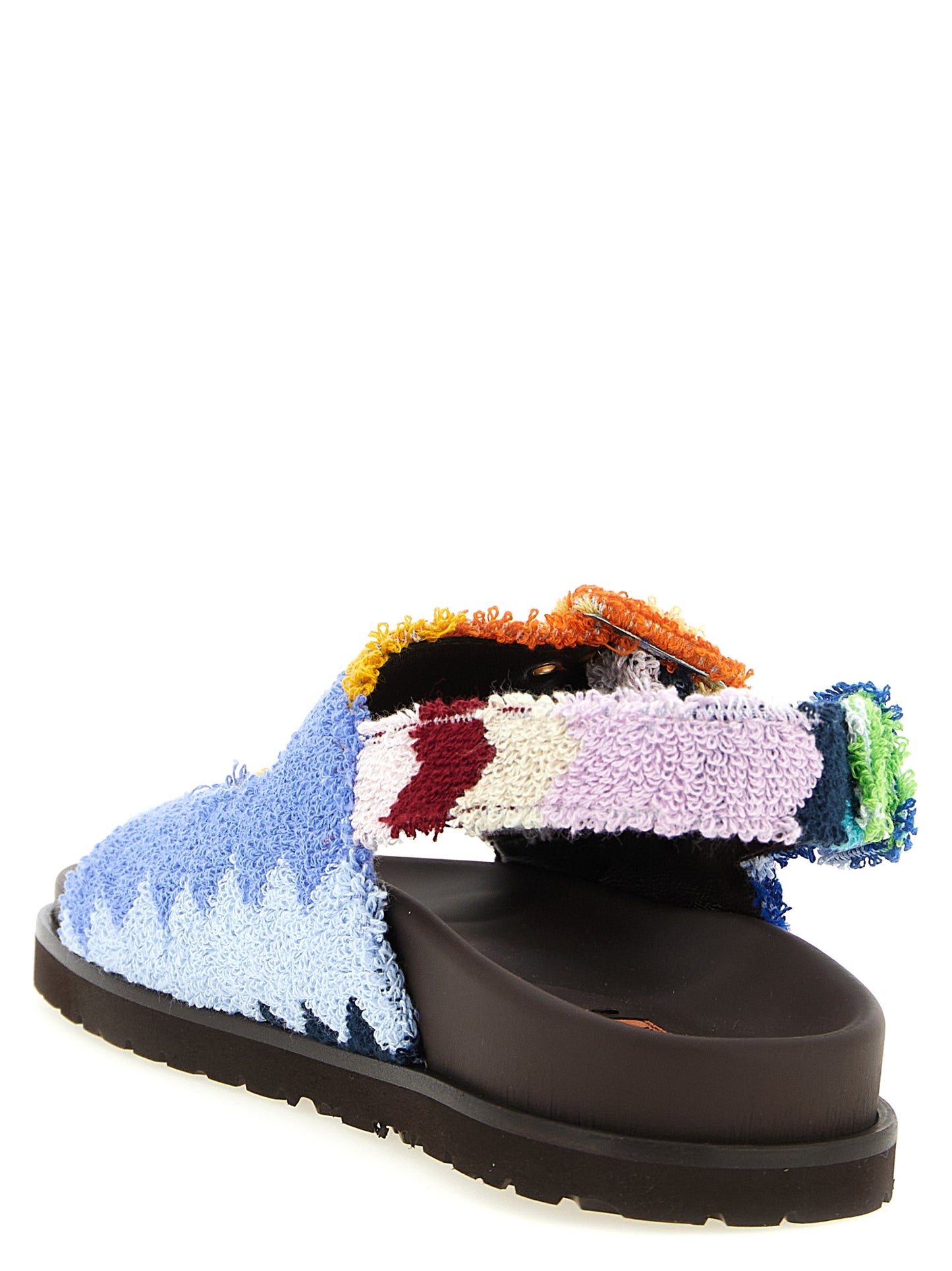 Multicolor Goatskin Flat Sandals