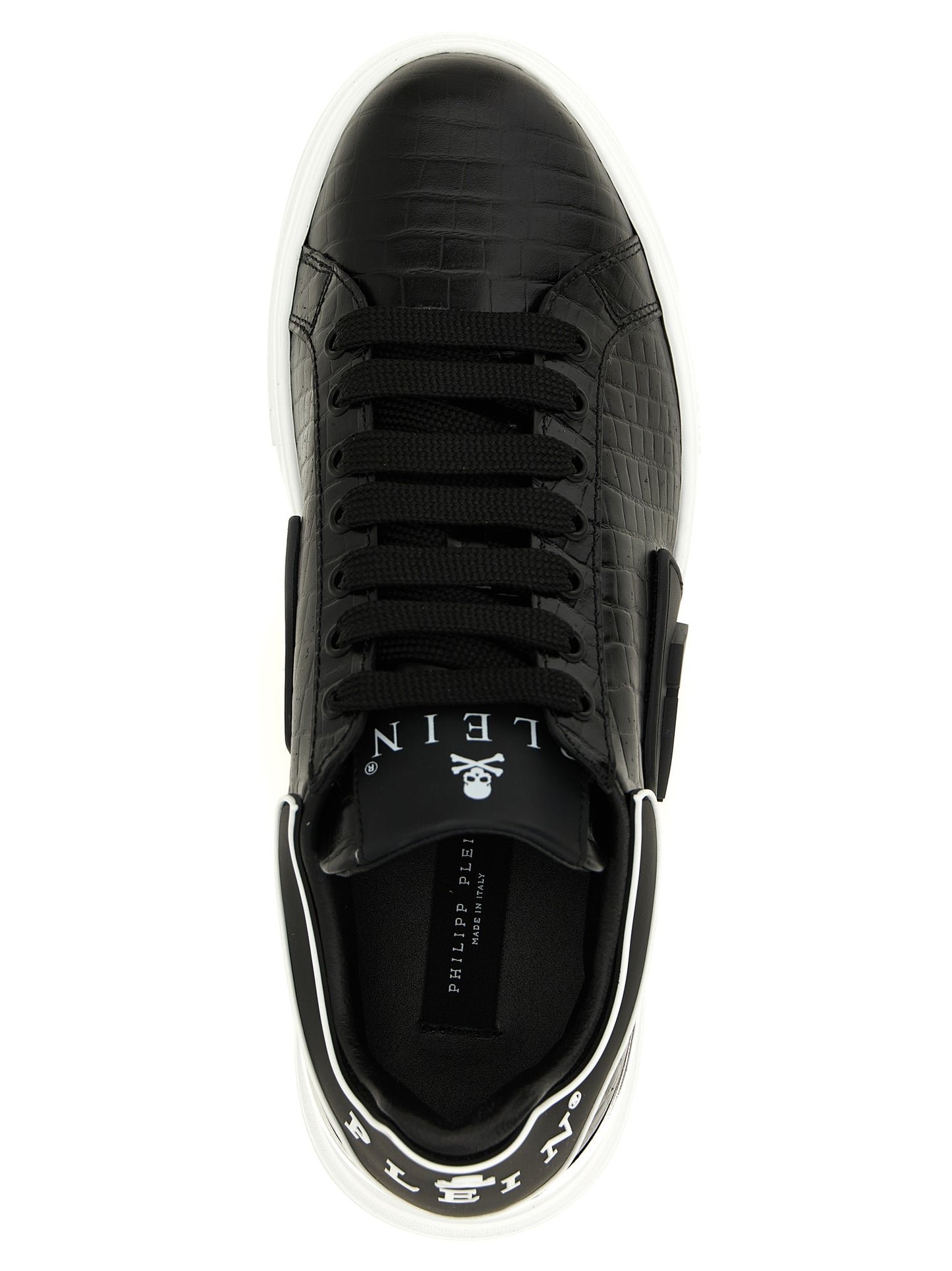 Black Cowhide Low Top Sneakers
