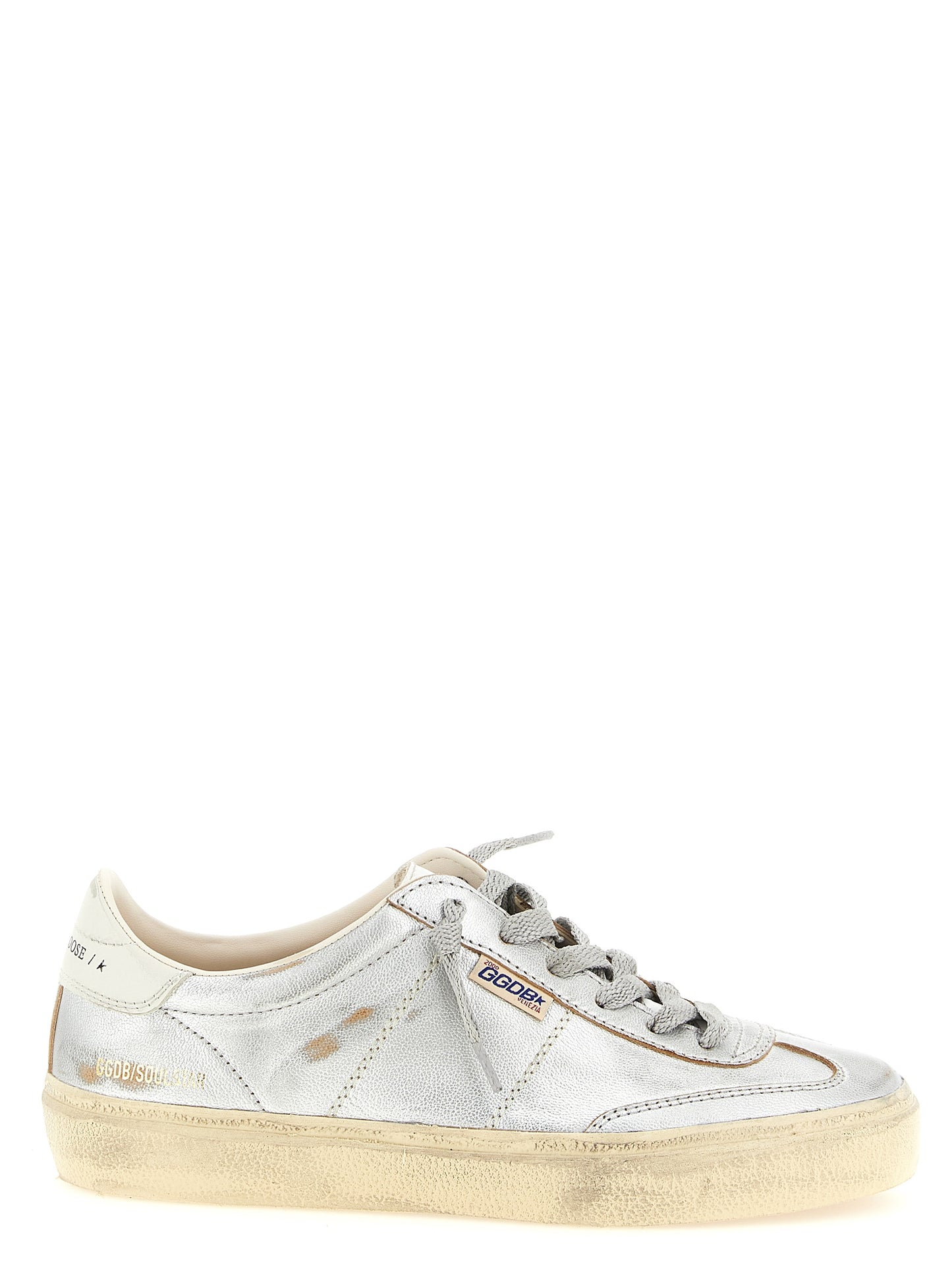 Silver Cowhide Low Top Sneakers