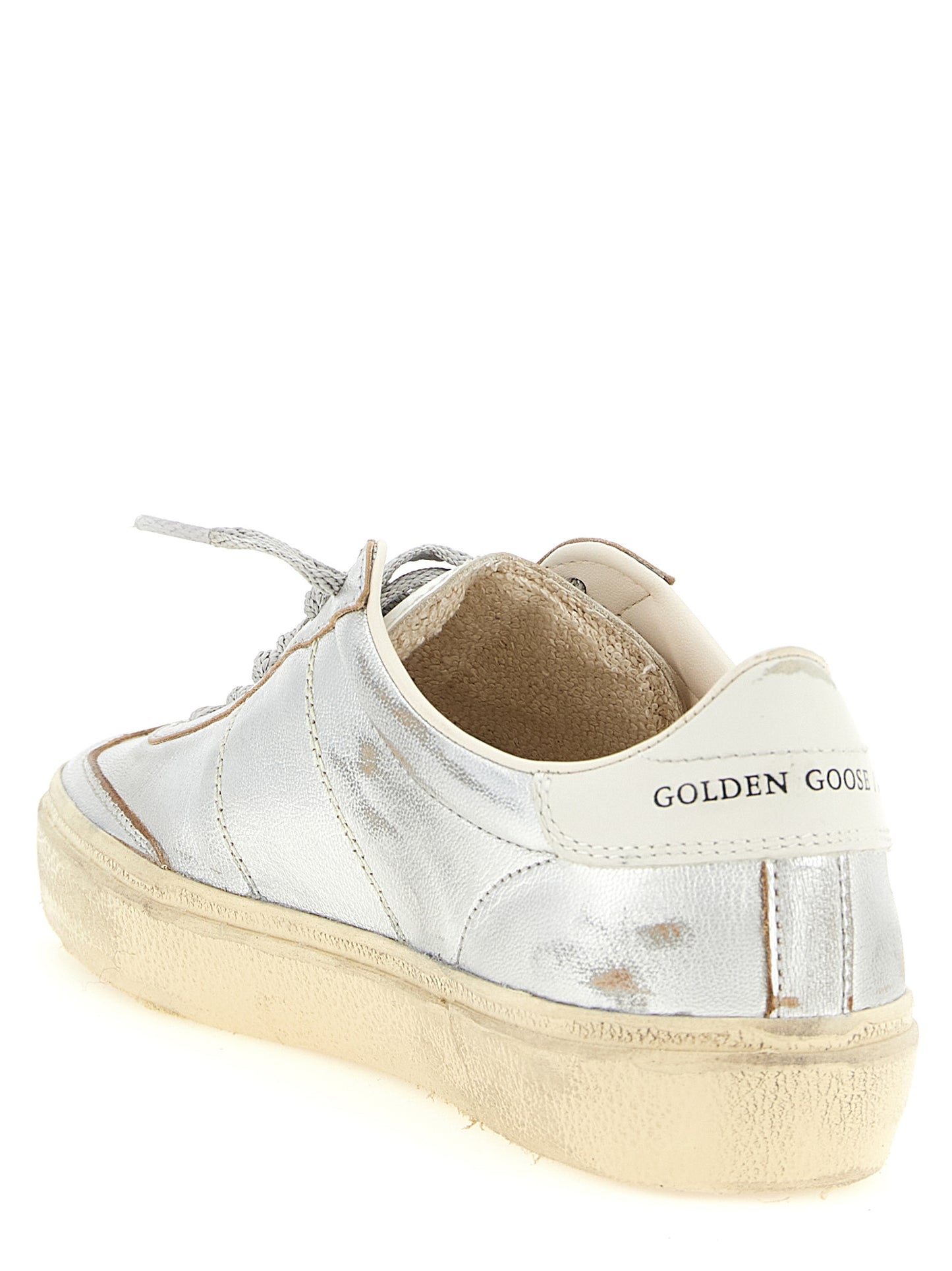 Silver Cowhide Low Top Sneakers