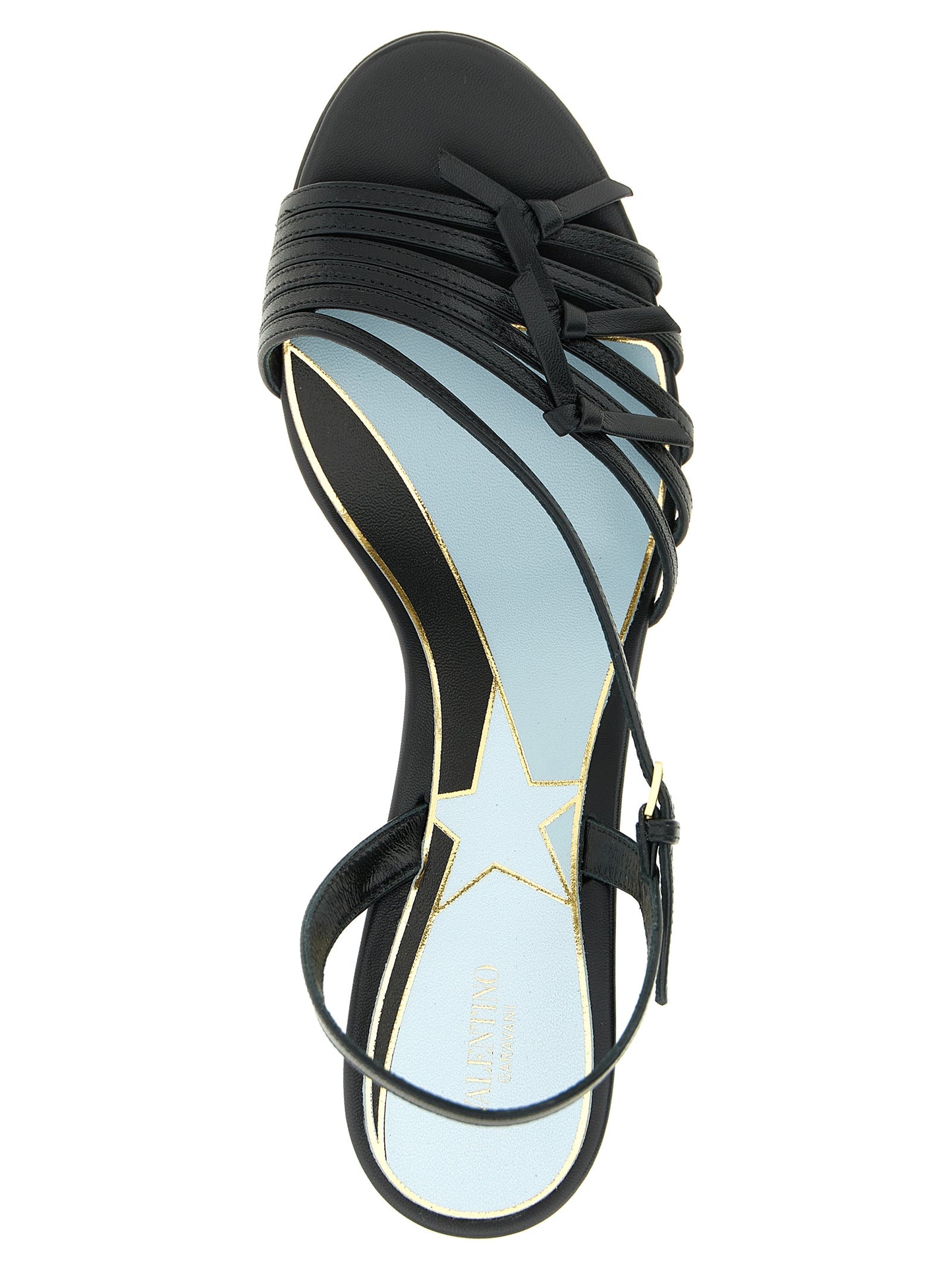 Black Calfskin Stiletto Heel Sandals