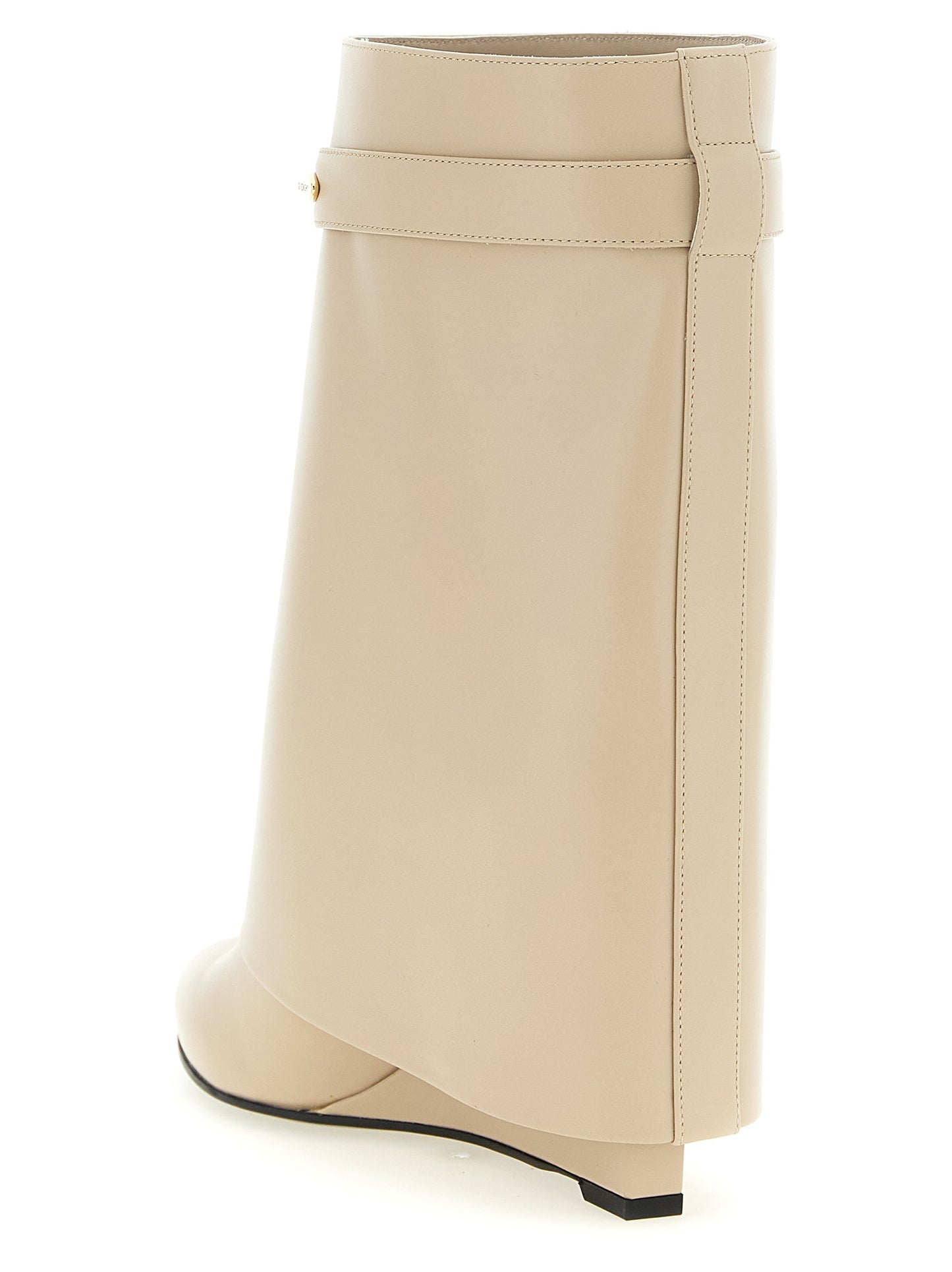 Beige Calfskin Ankle Boots