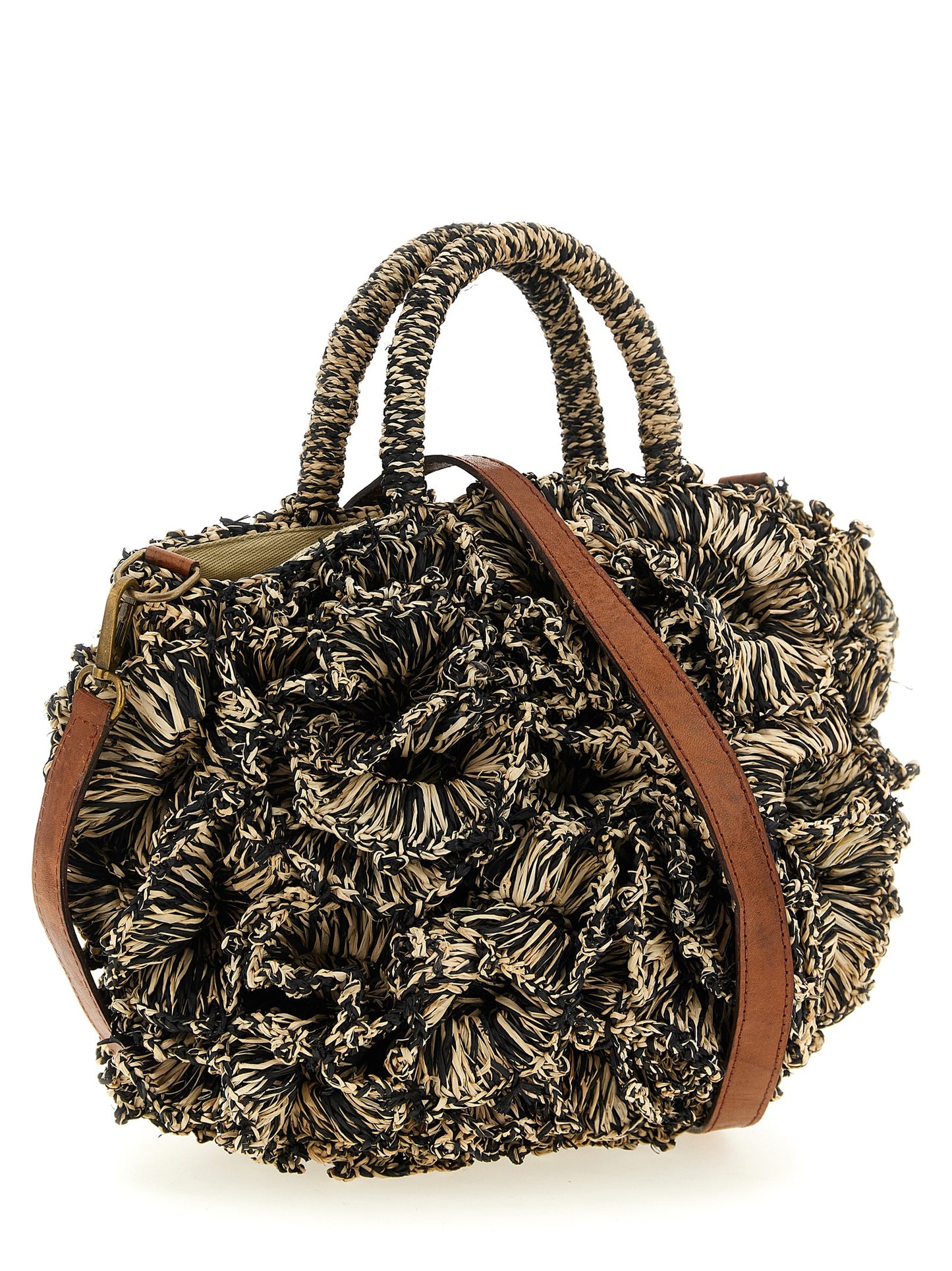 Bicolor Raffia Handbag