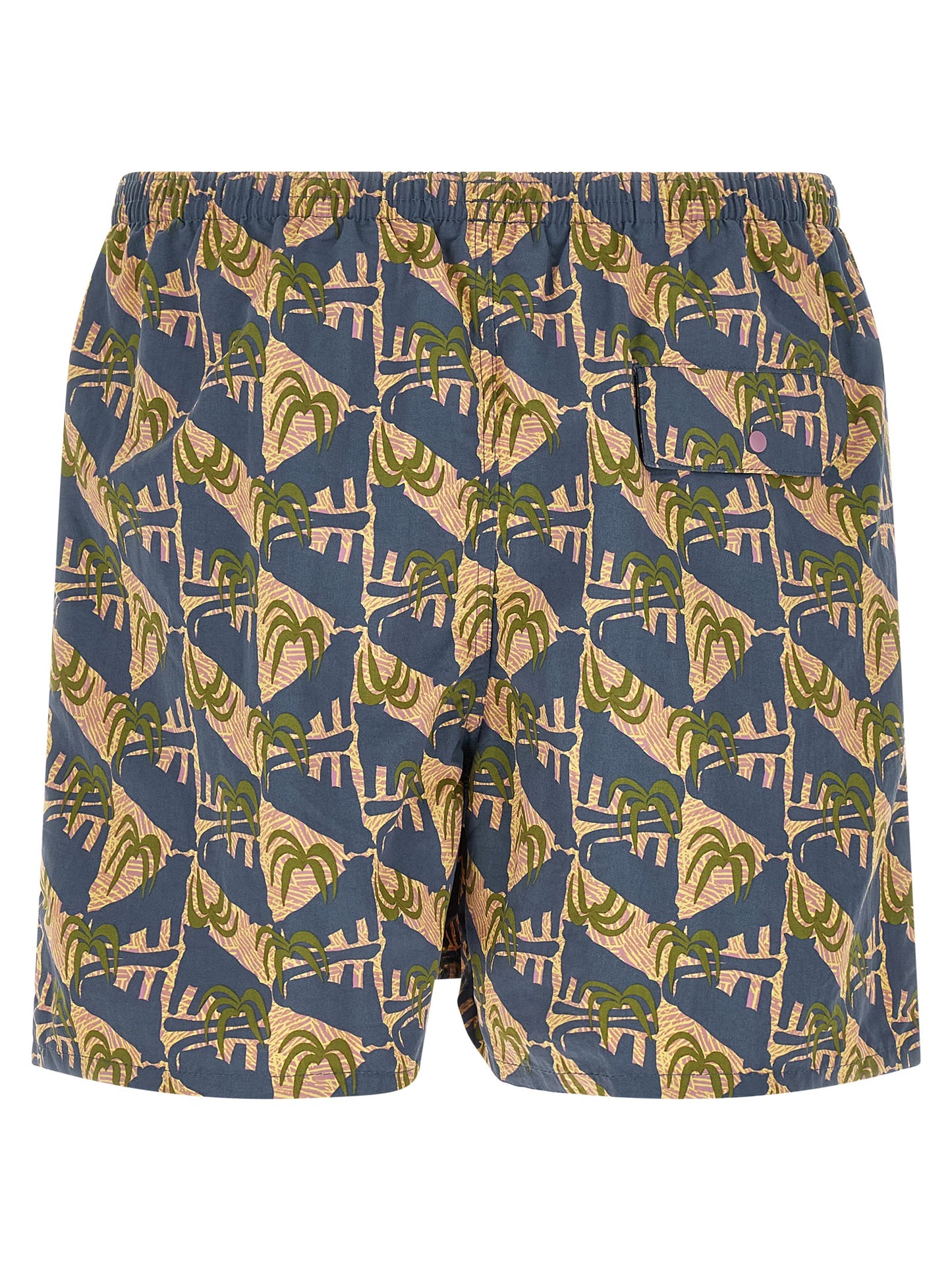 Blue Polyester Swim Shorts