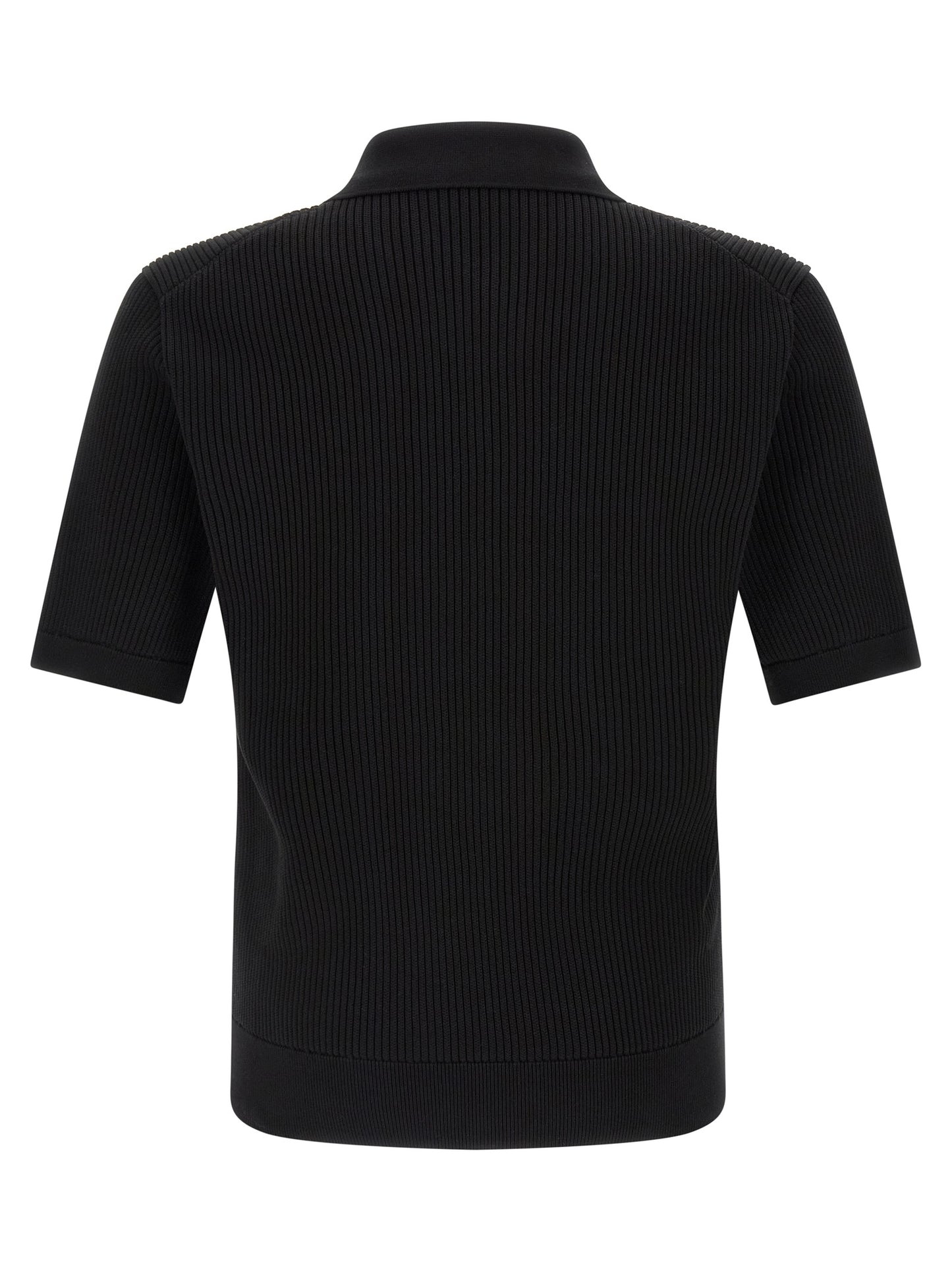 Black Cotton Polo Shirt