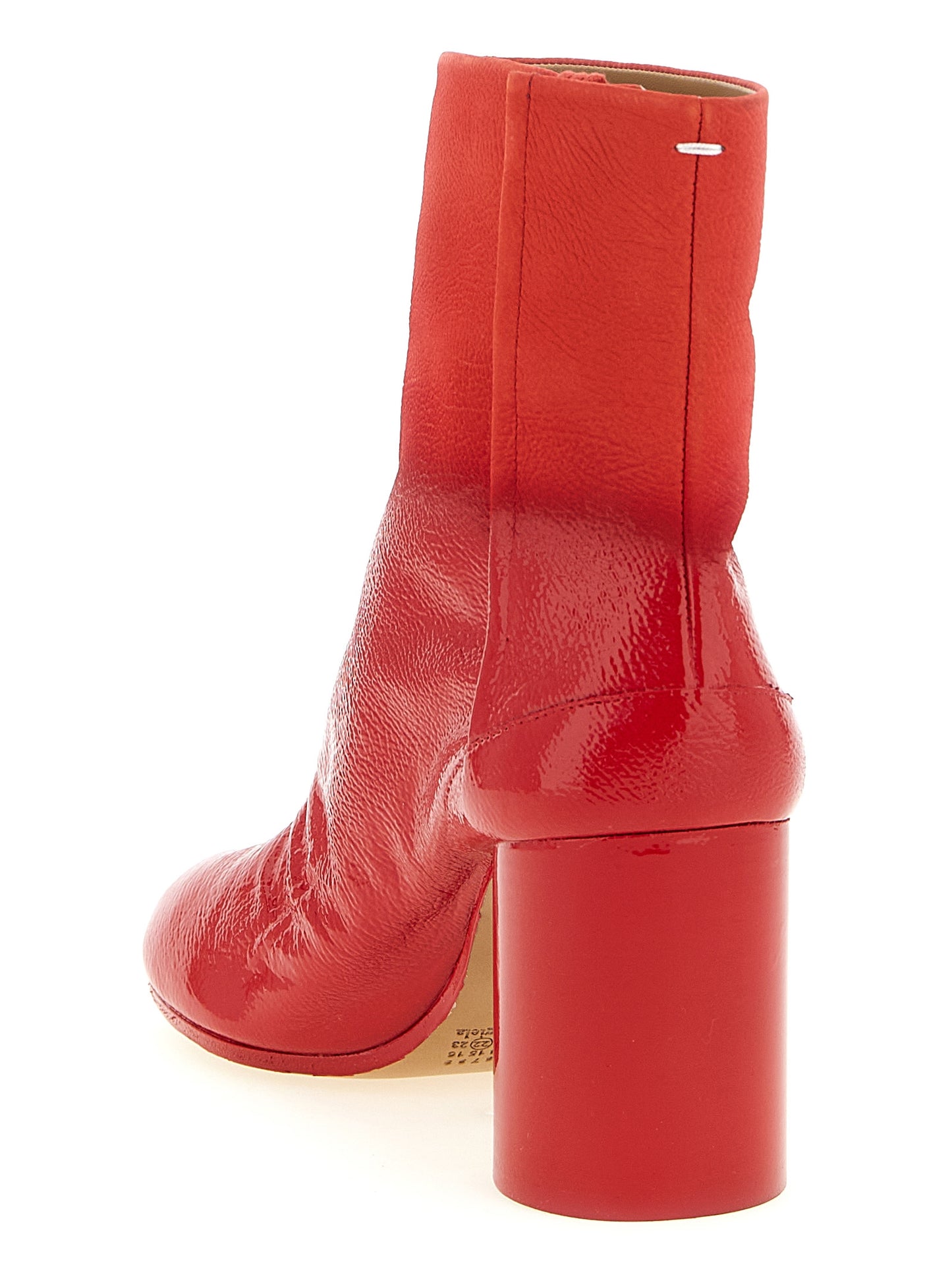 Red Bovine Leather Ankle Boots