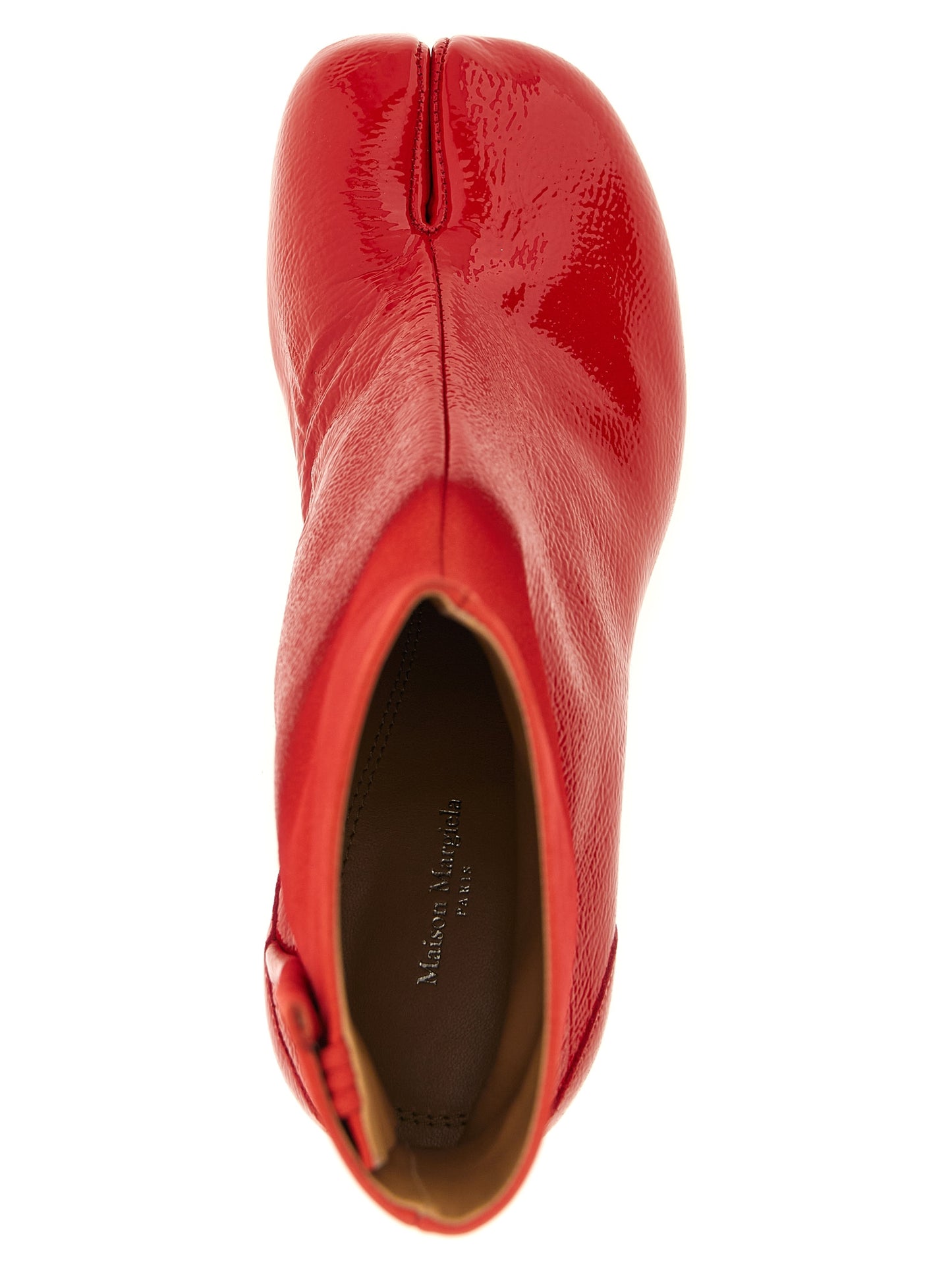 Red Bovine Leather Ankle Boots