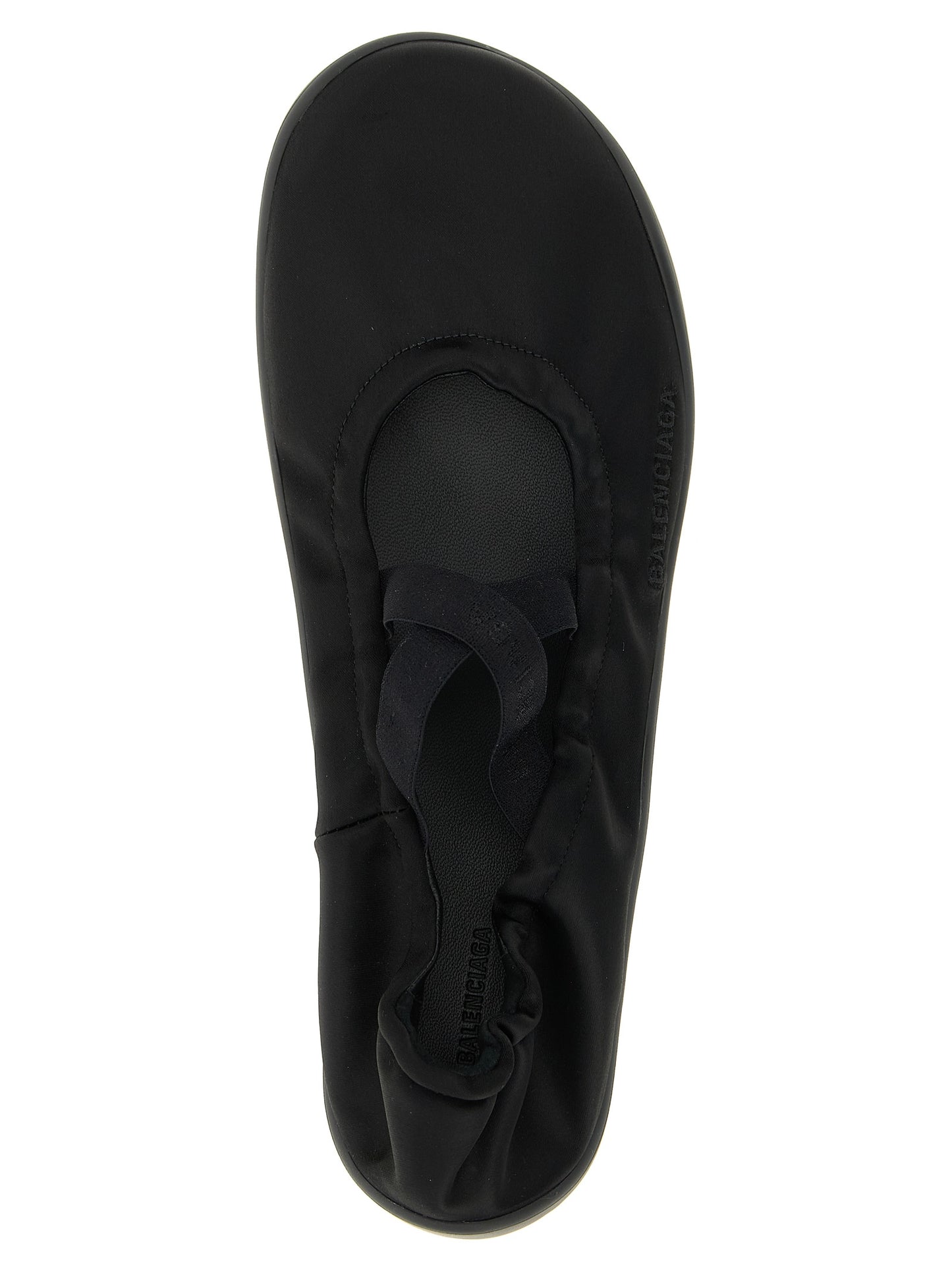 Black Polyester Ballet Flats