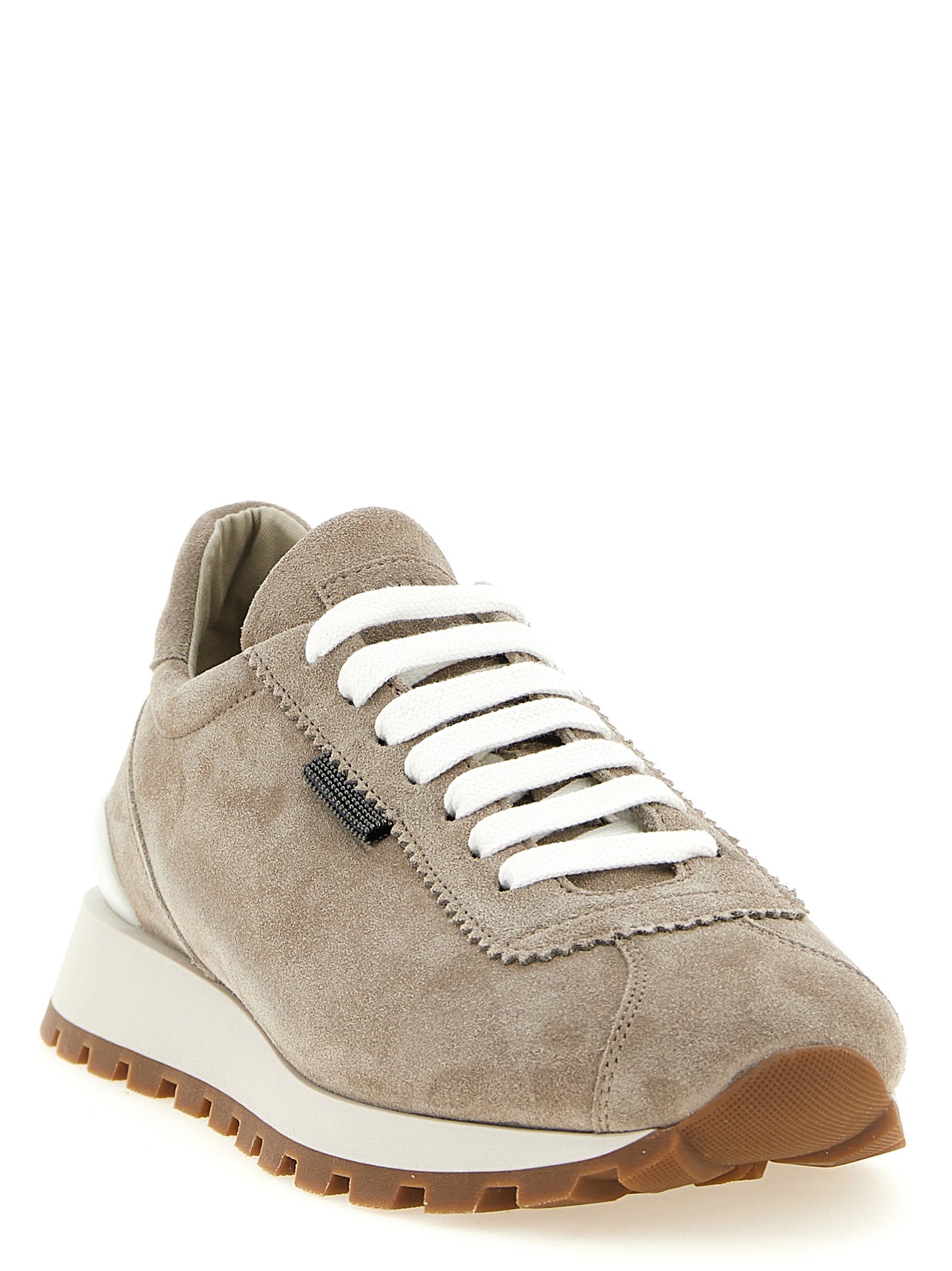Beige Calfskin Athletic Sneakers