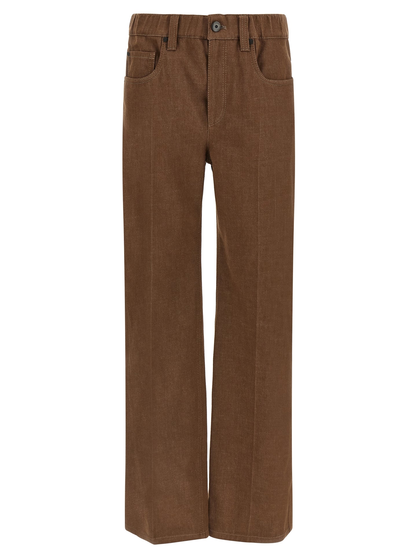 Brown Cotton Jeans Denim