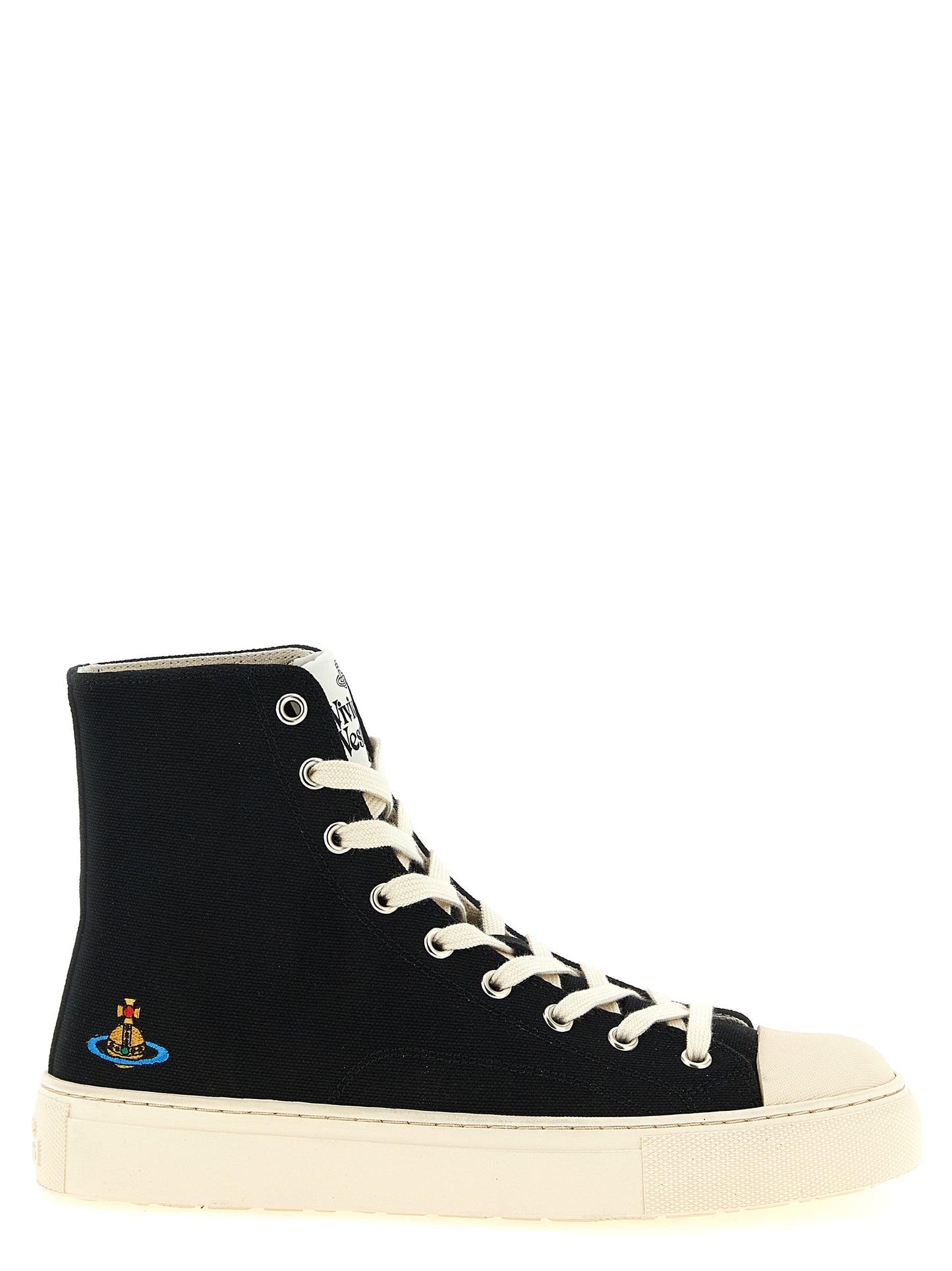 Bicolor Cotton High Top Sneakers