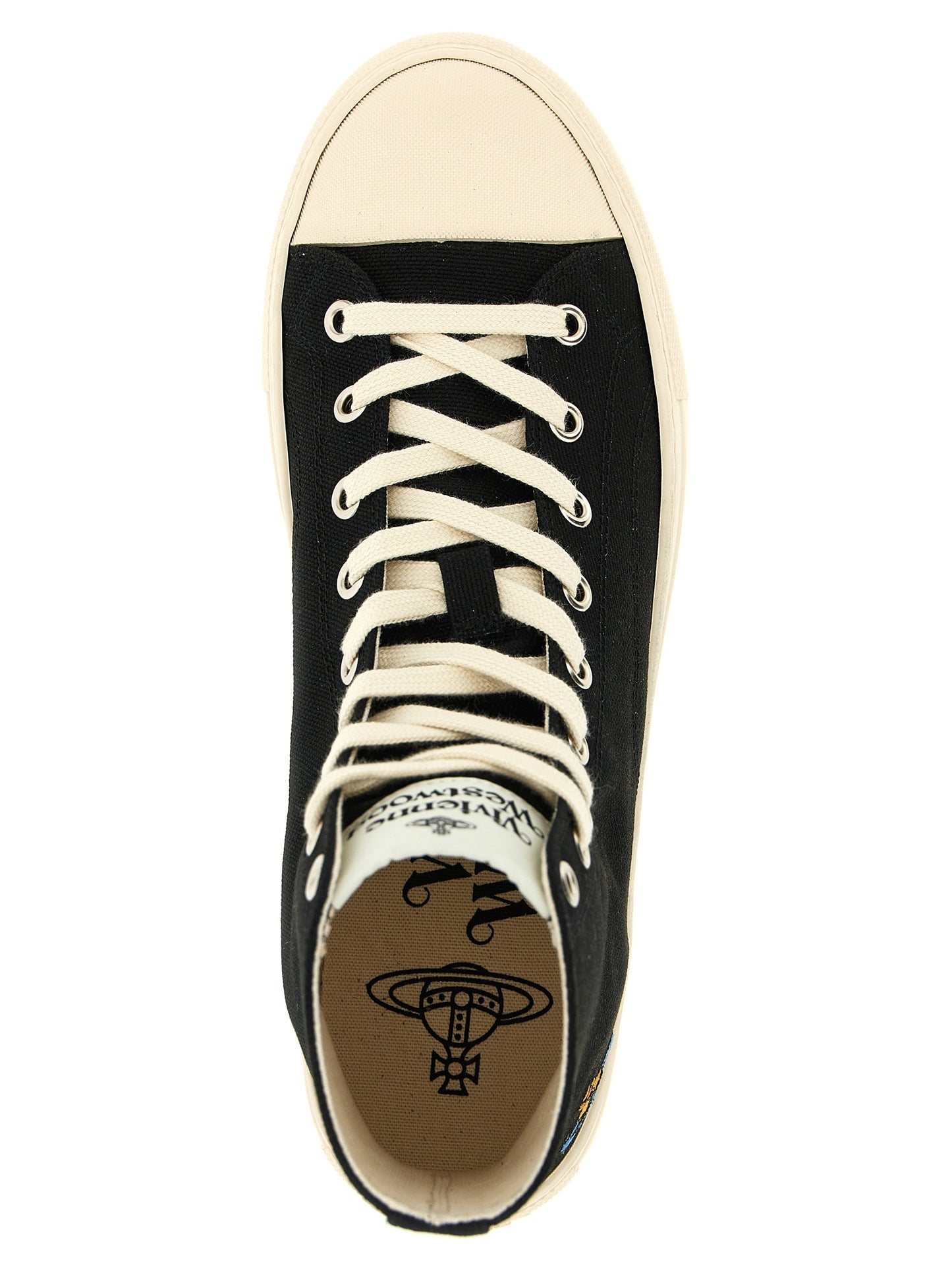 Bicolor Cotton High Top Sneakers