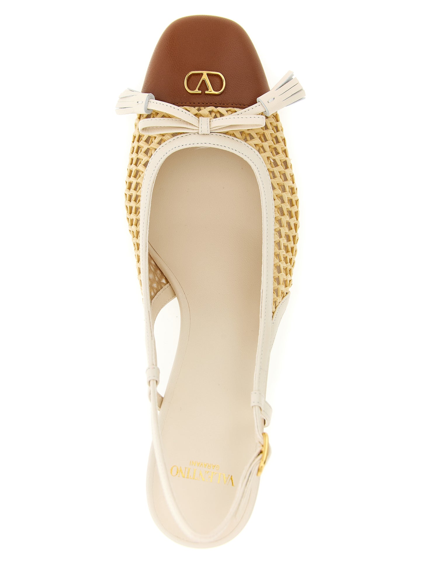Beige Goatskin Mid Heel Pumps