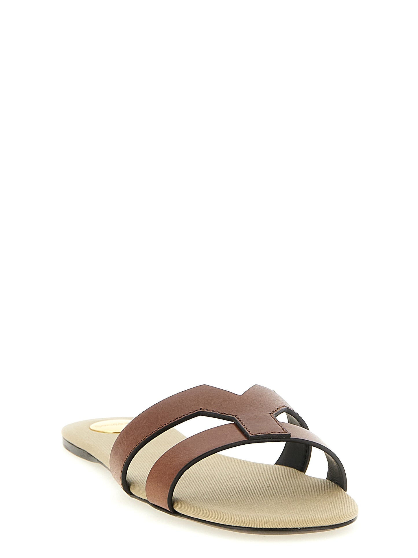 Brown Calfskin Slides