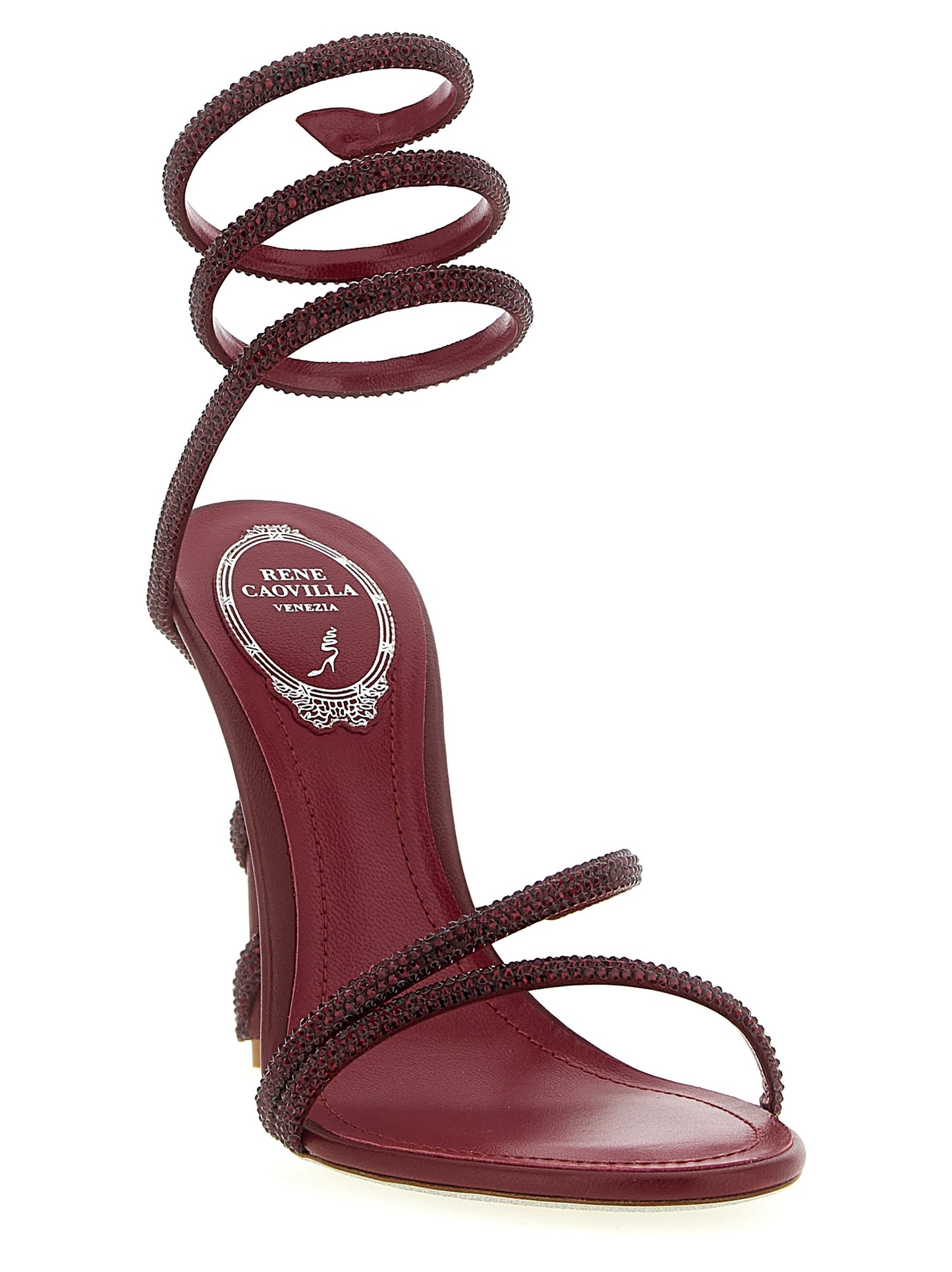 Bordeaux Viscose Stiletto Heel Sandals