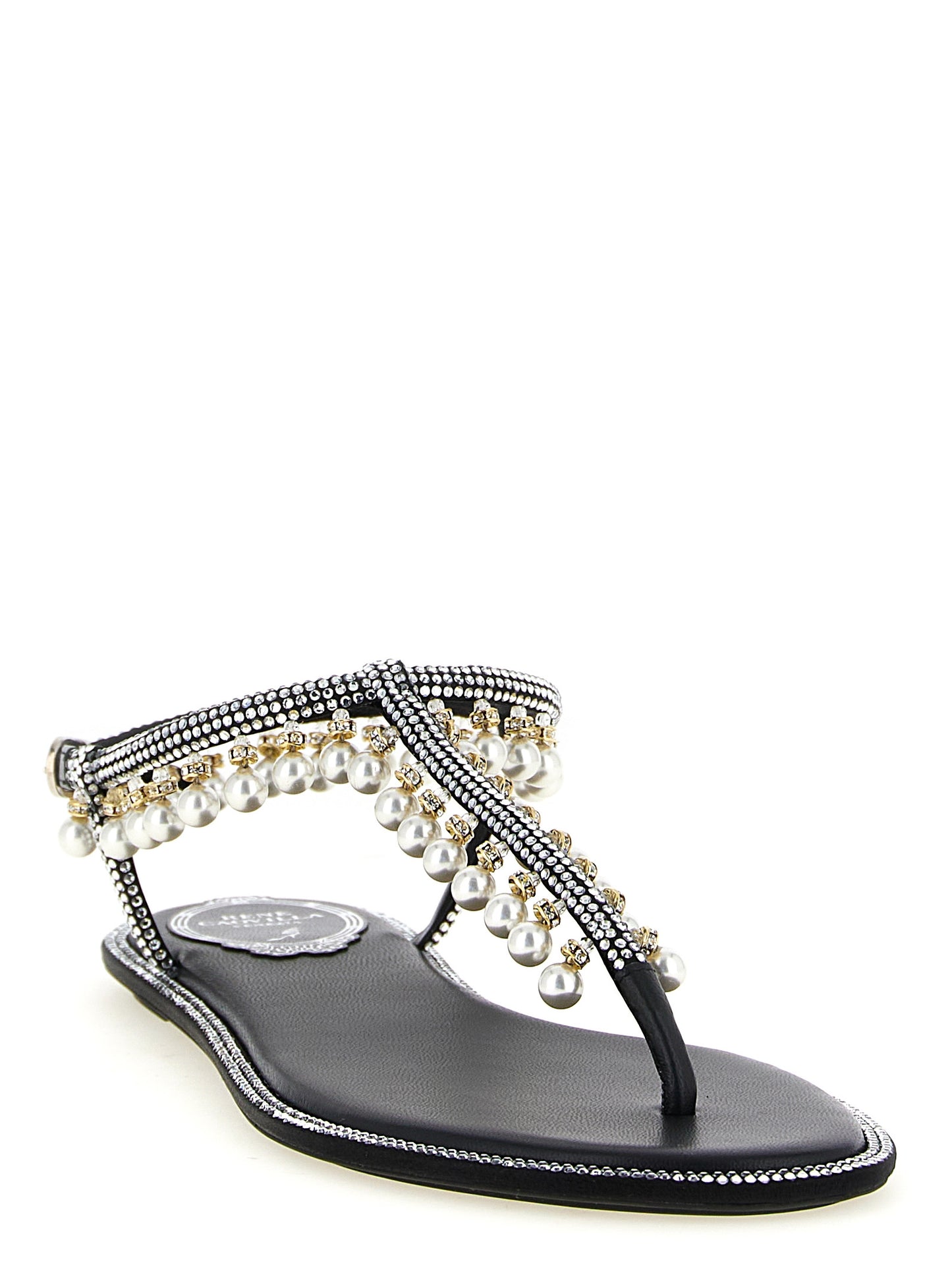 Bicolor Viscose Flat Sandals
