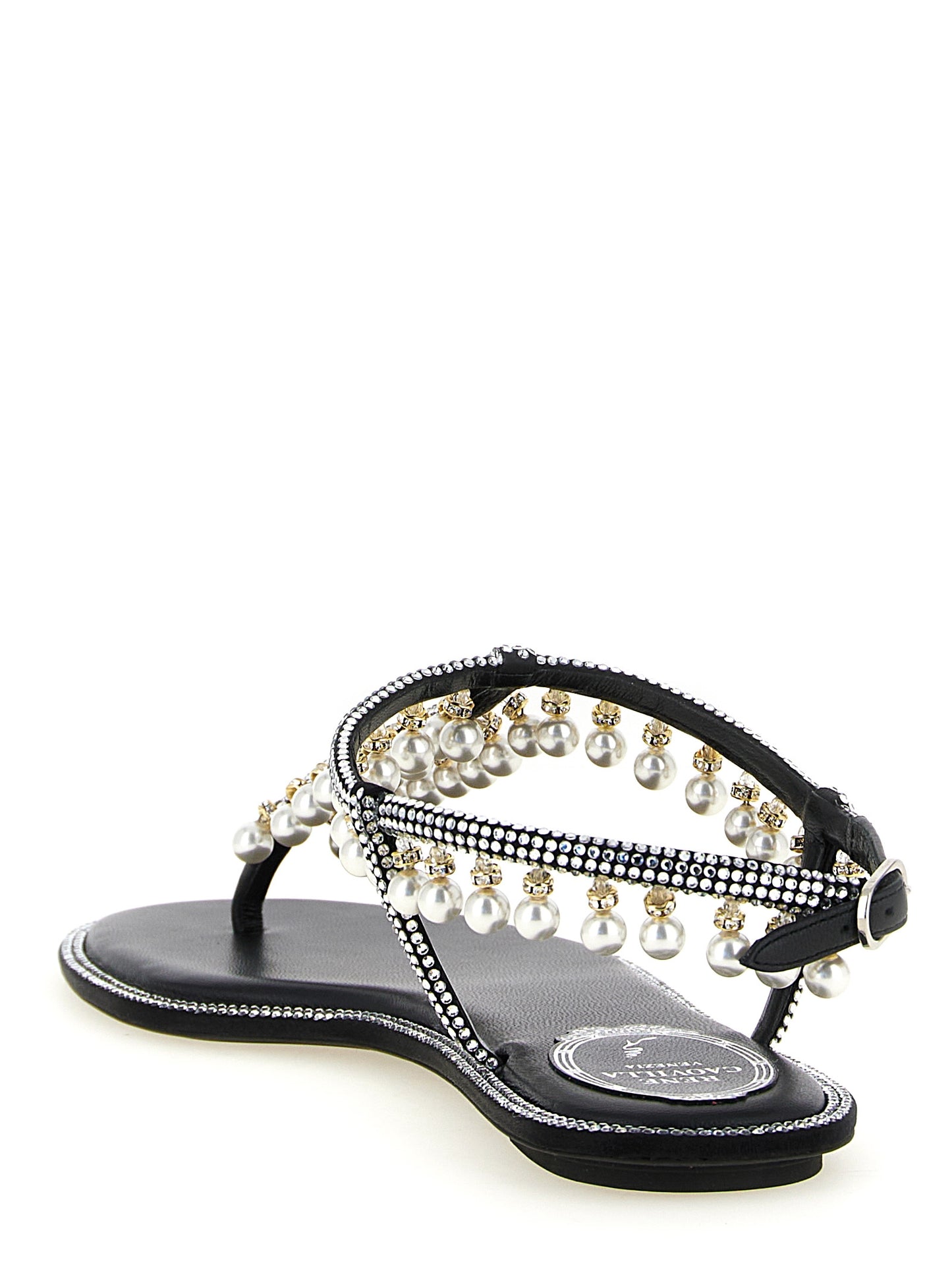Bicolor Viscose Flat Sandals