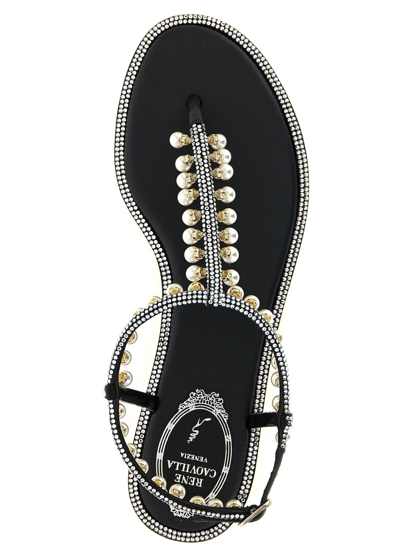 Bicolor Viscose Flat Sandals