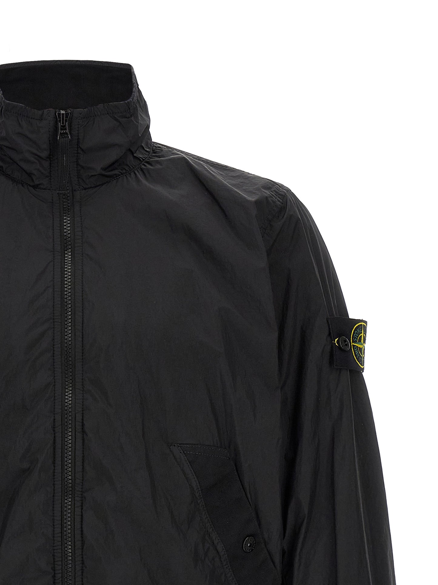 Black Polyamide Full-Length Jacket