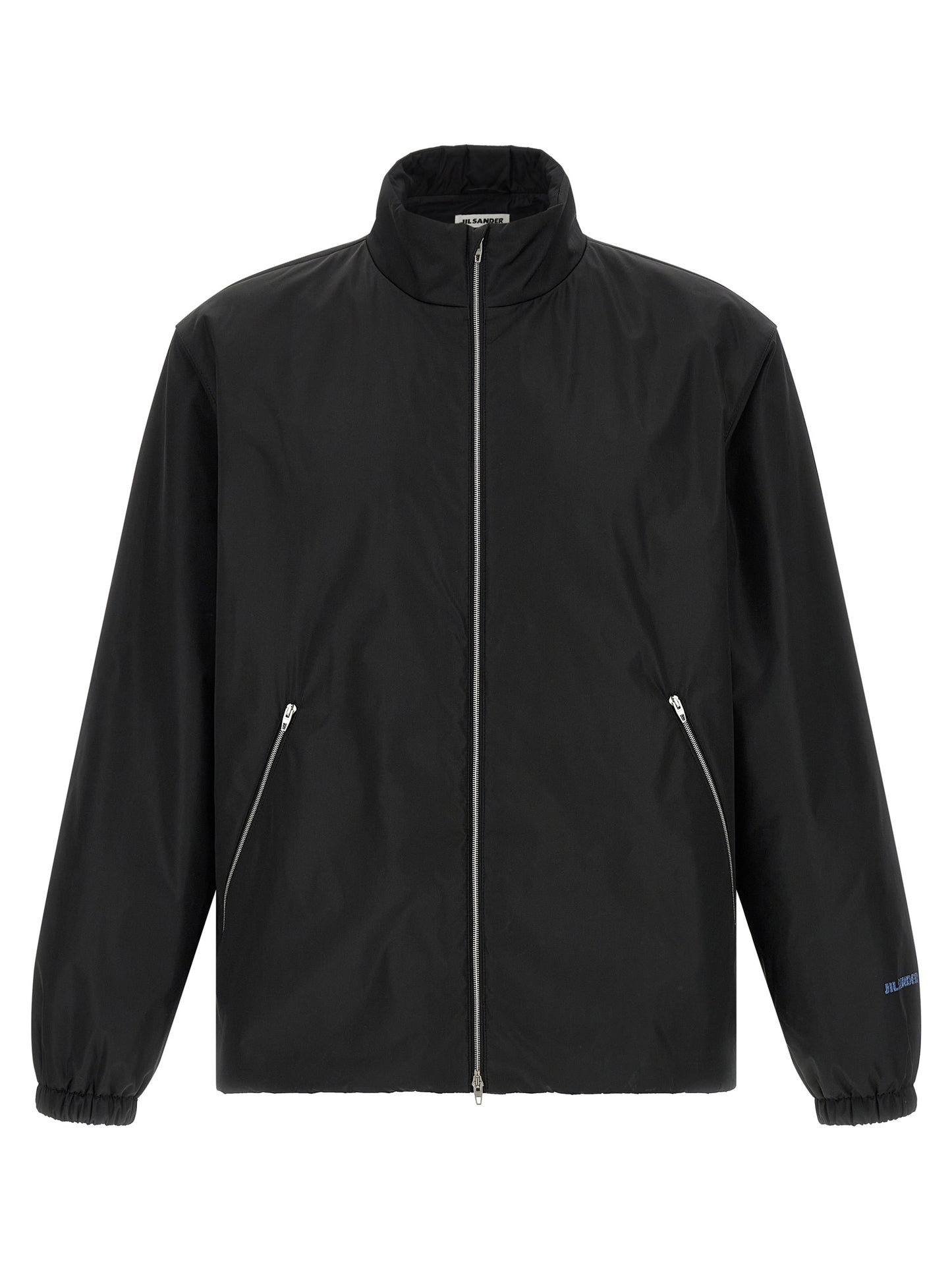 Black Polyester Full-Length Jacket