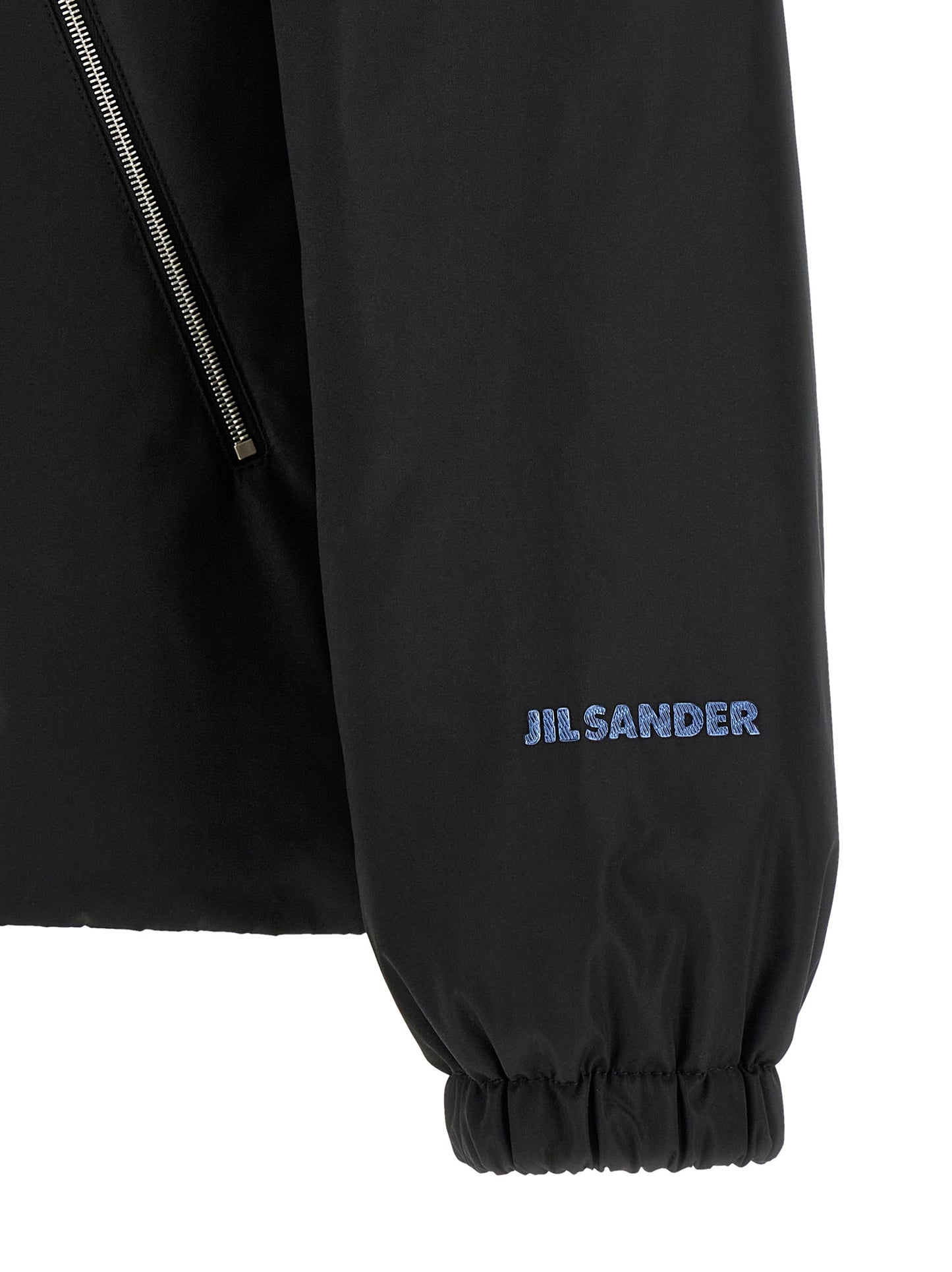 Black Polyester Full-Length Jacket