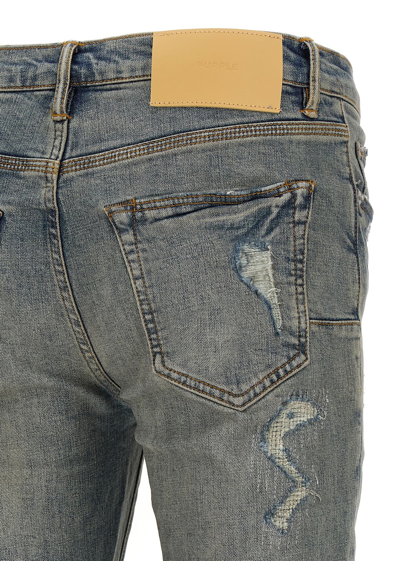 Blue Cotton Slim Fit Jeans