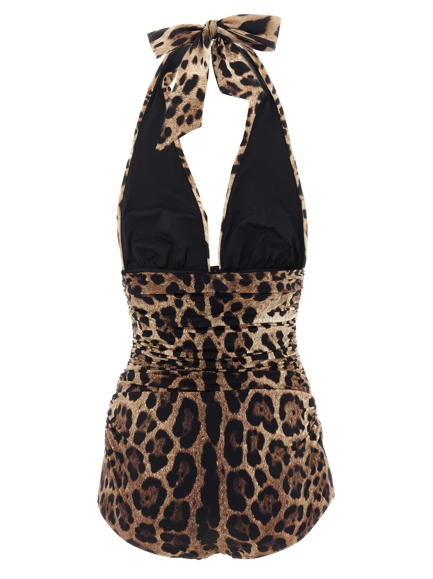 Brown Polyamide One-Piece Swimsuit