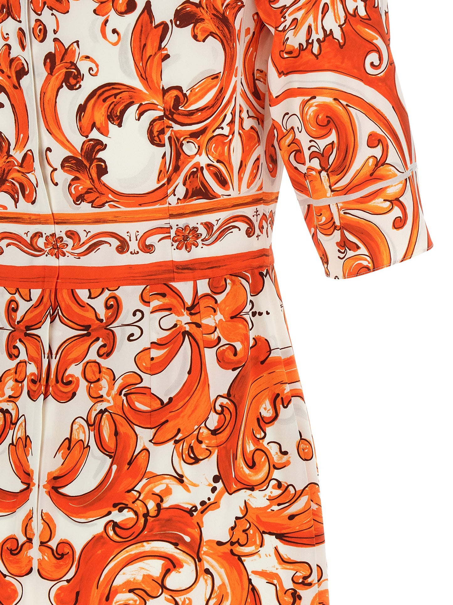 Orange Silk Midi Dress