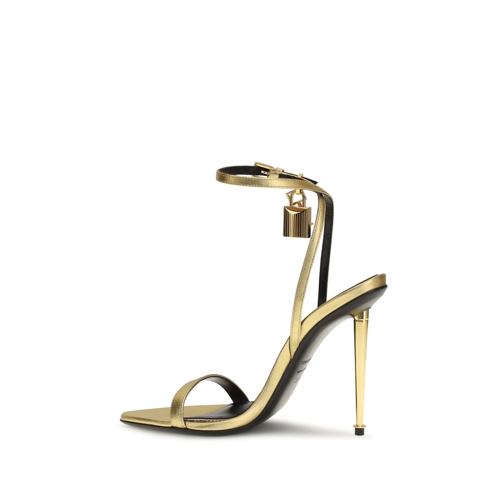 Gold Lamb Ovis Aries Stiletto Heel Sandals