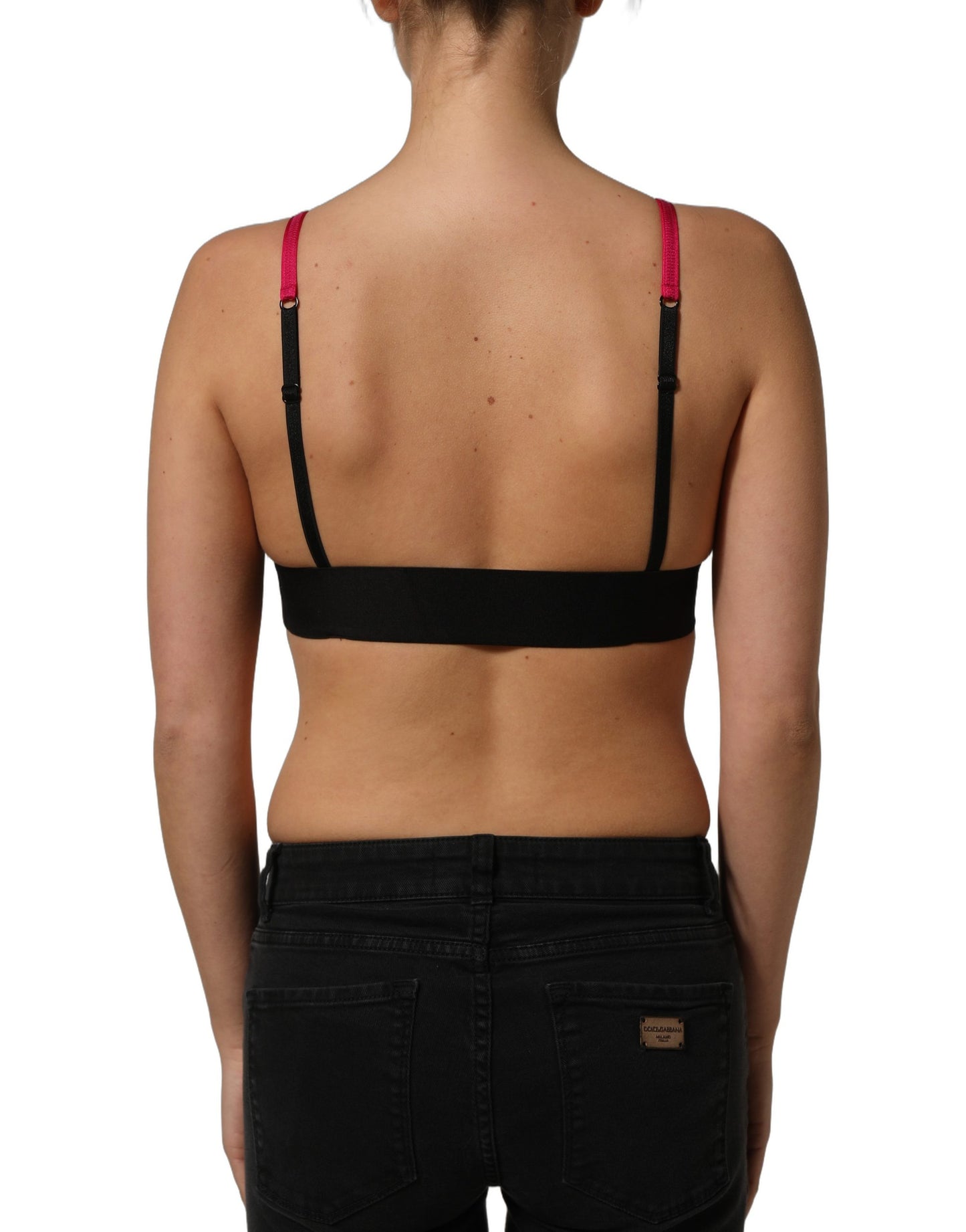Pink Crystal Embellished Bralette Crop Top