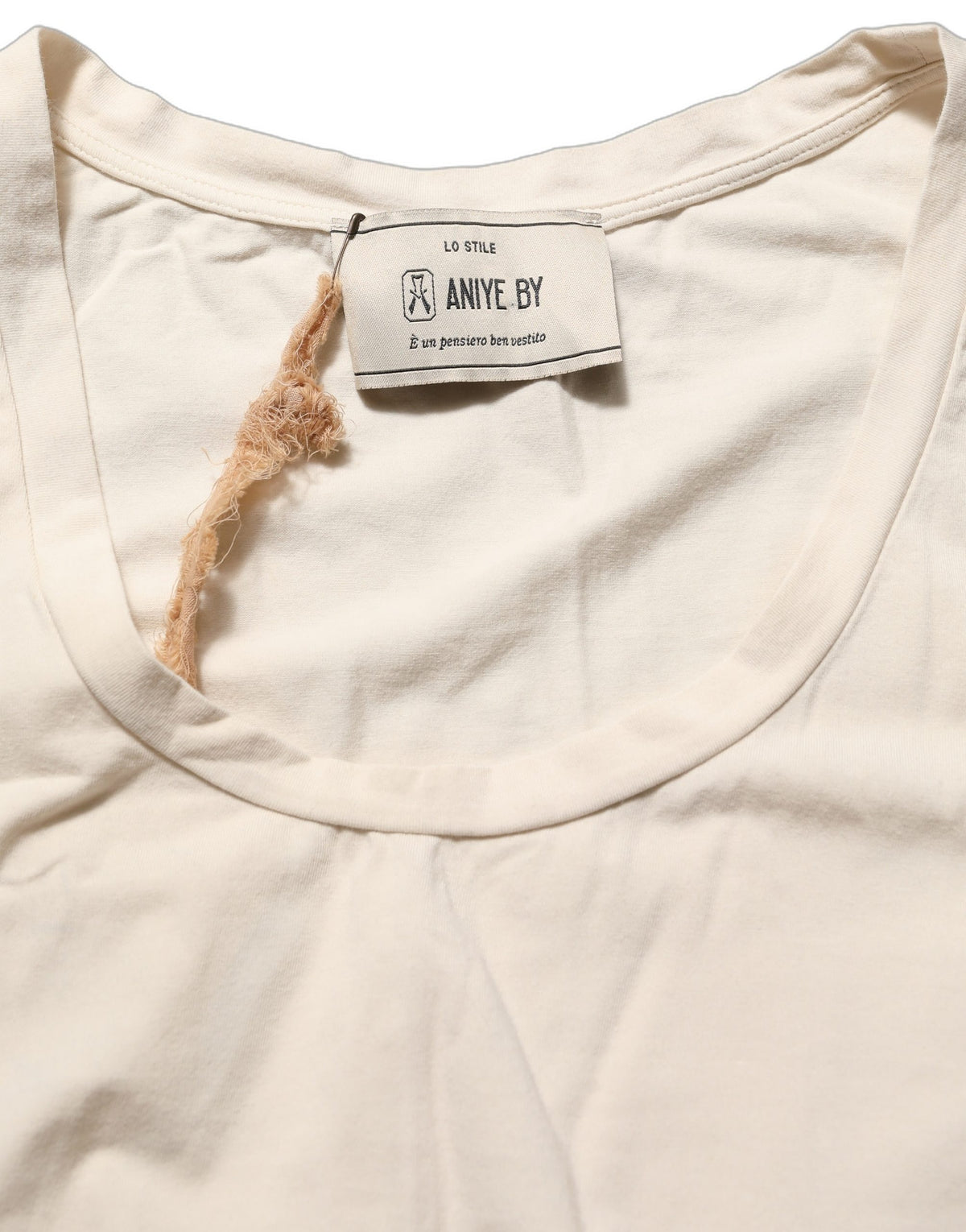 Beige Viscose Sleeveless Round Neck Women Tank Top