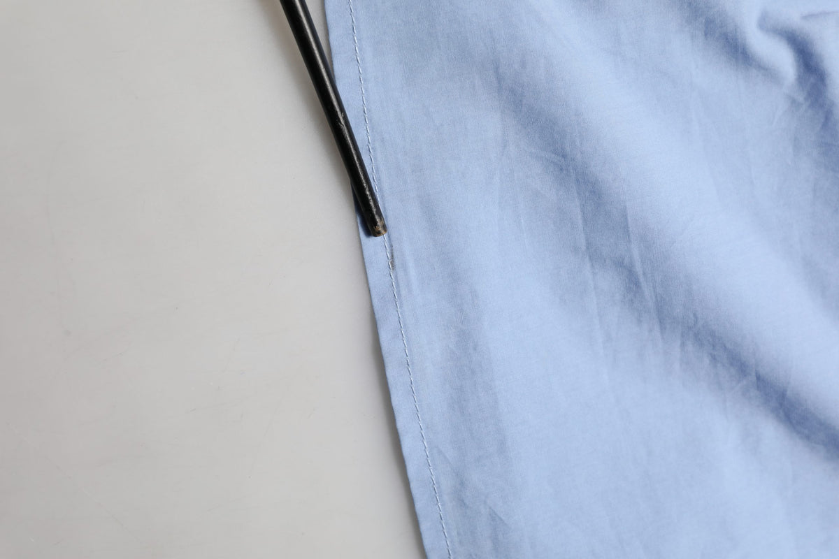 Light Blue Cotton Off Shoulder Long Sleeves Top