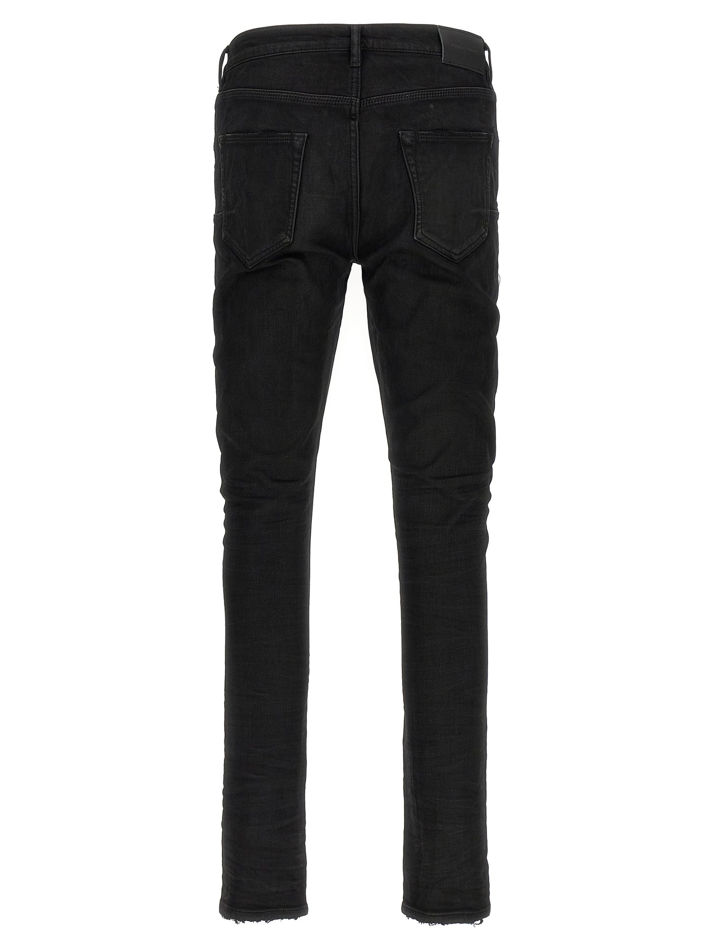 Black Cotton Tapered Jeans